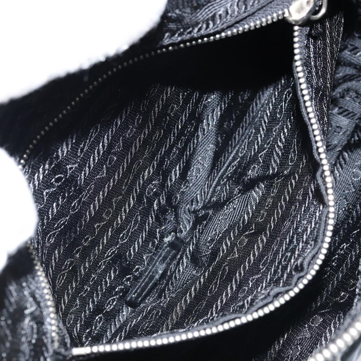 PRADA Shoulder Bag Nylon Black Silver Auth ep13433