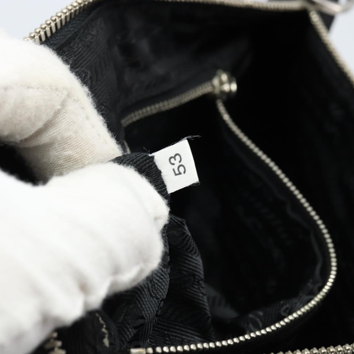 PRADA Shoulder Bag Nylon Black Silver Auth ep13433