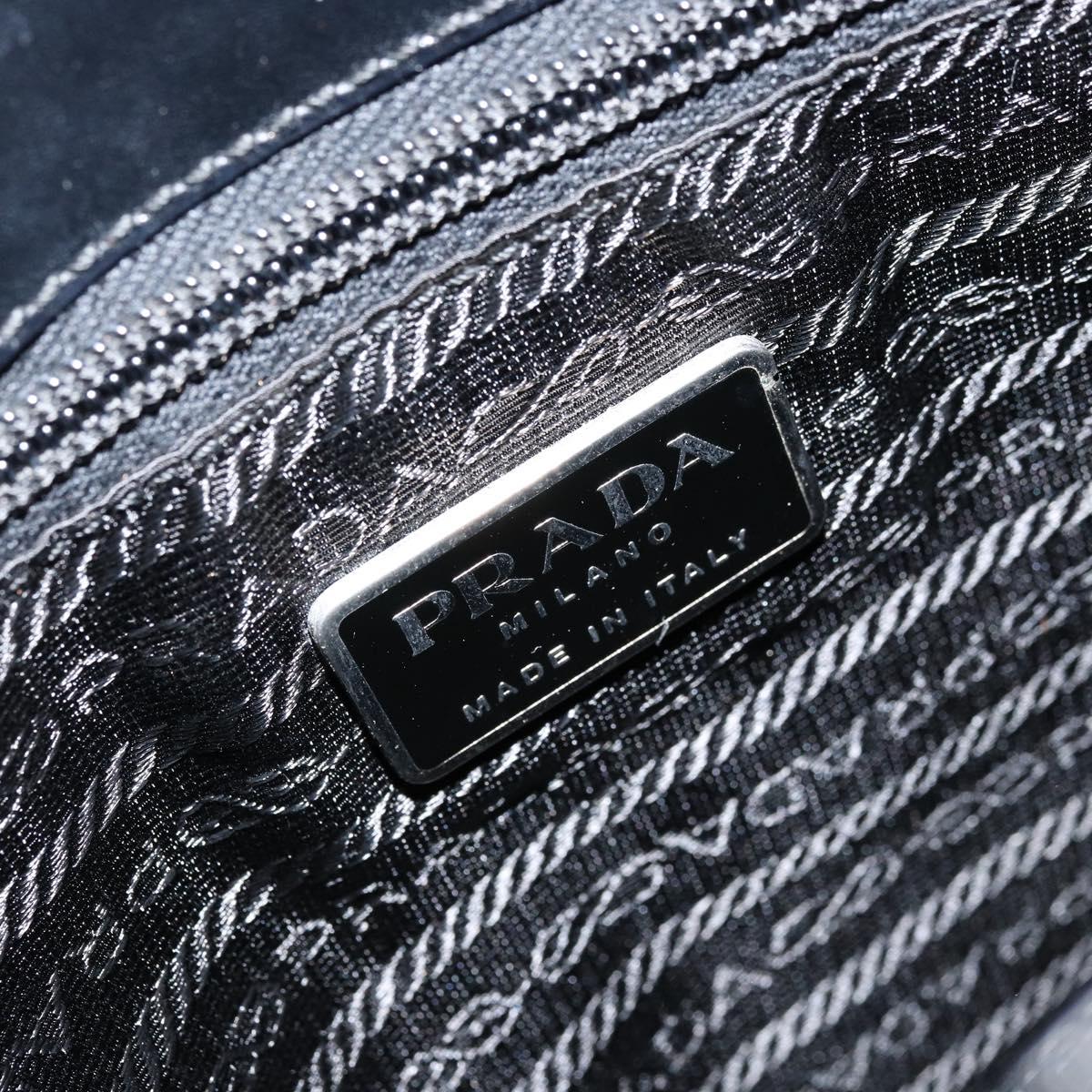 PRADA Shoulder Bag Nylon Black Silver Auth ep13436