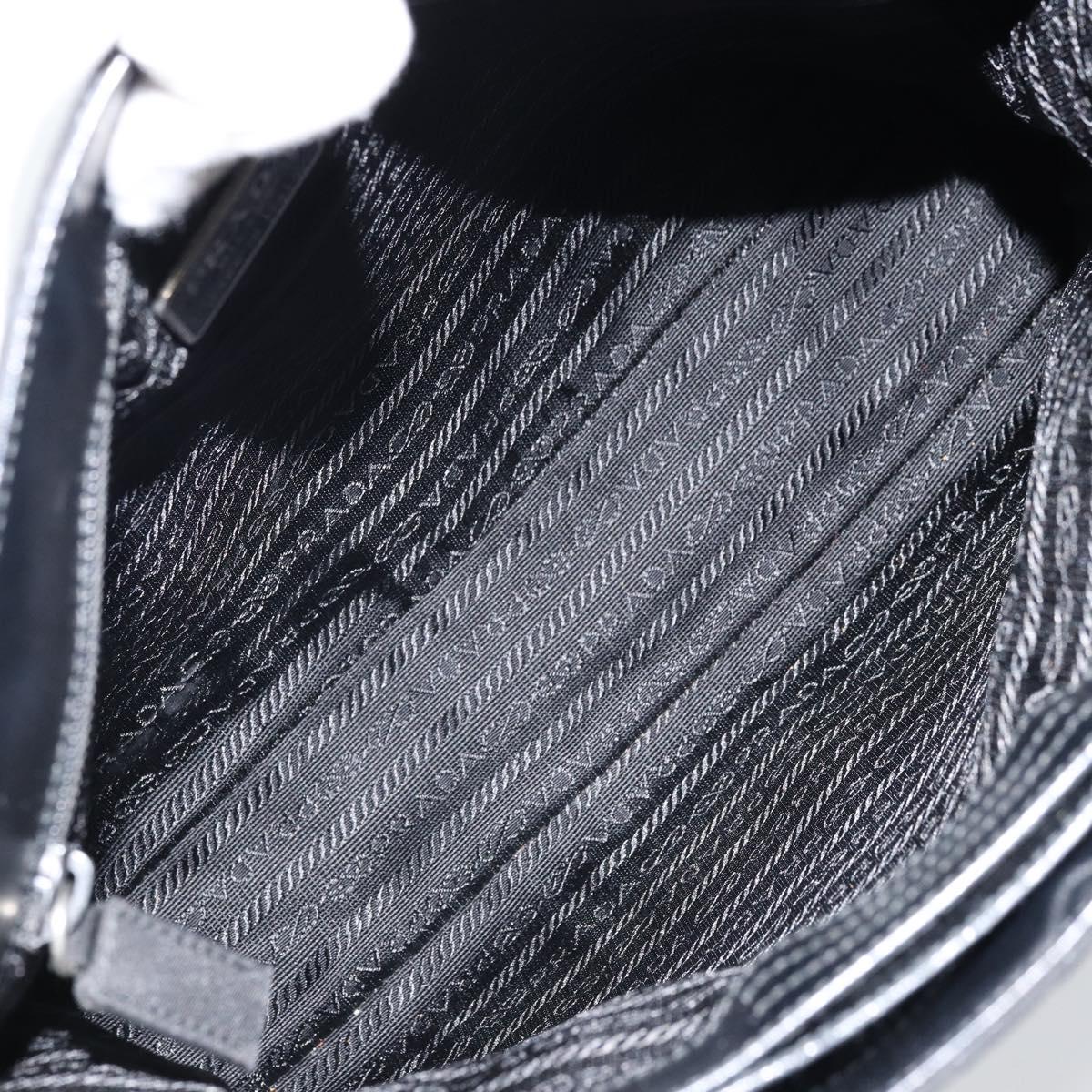 PRADA Shoulder Bag Nylon Black Silver Auth ep13436