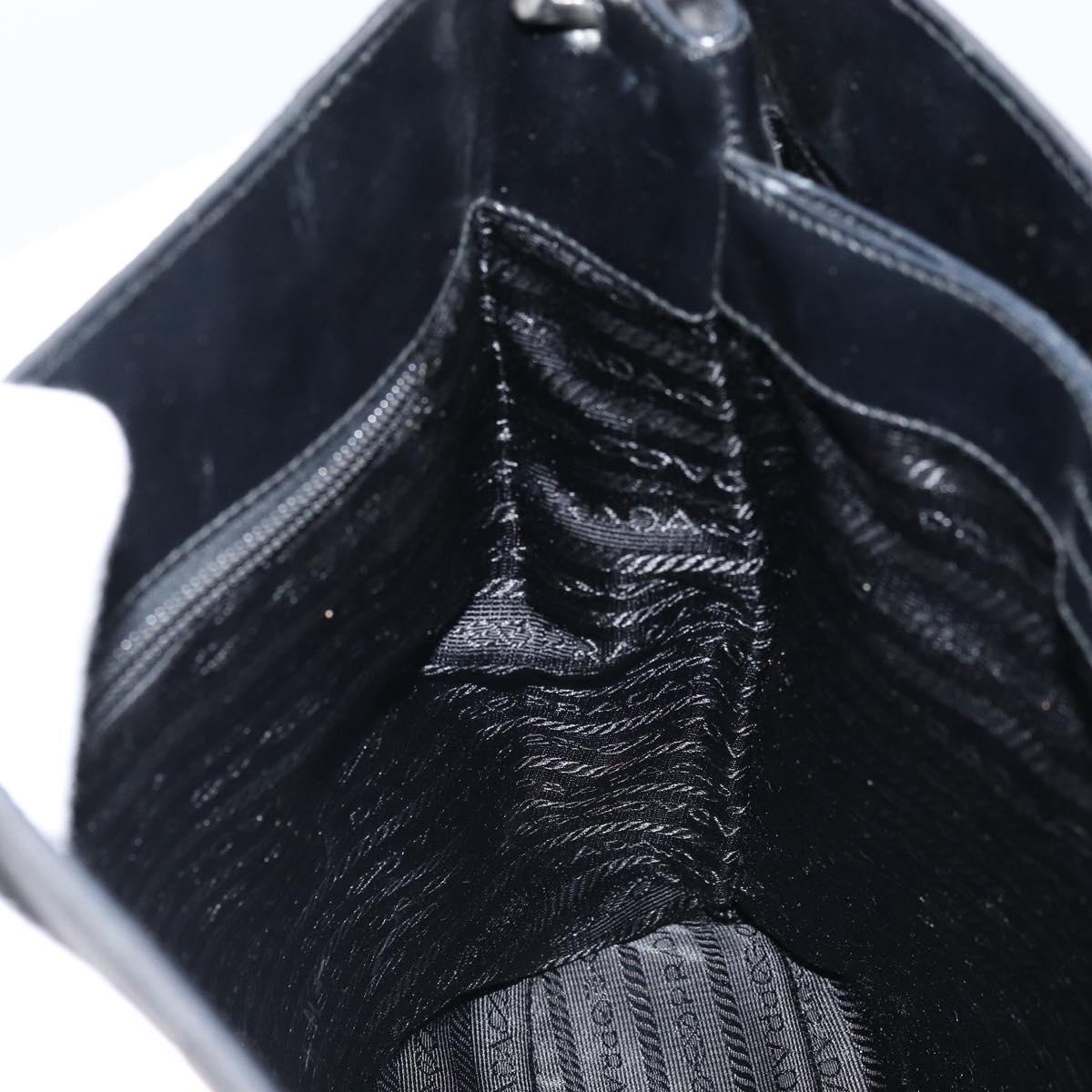 PRADA Shoulder Bag Nylon Black Silver Auth ep13436