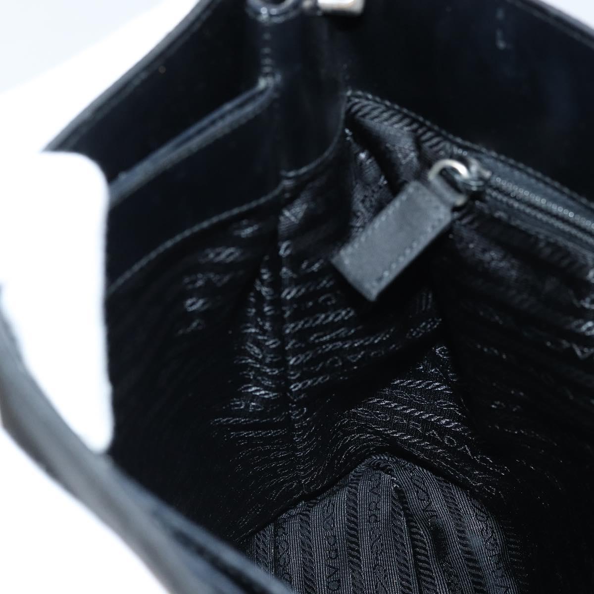 PRADA Shoulder Bag Nylon Black Silver Auth ep13436
