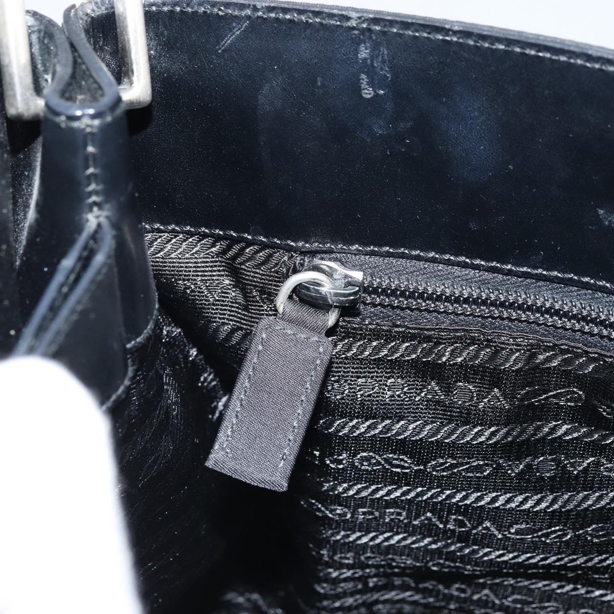 PRADA Shoulder Bag Nylon Black Silver Auth ep13436