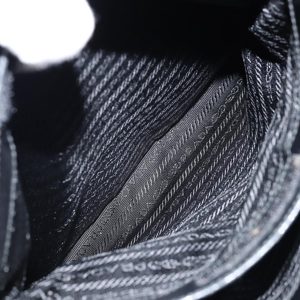 PRADA Shoulder Bag Nylon Black Silver Auth ep13436