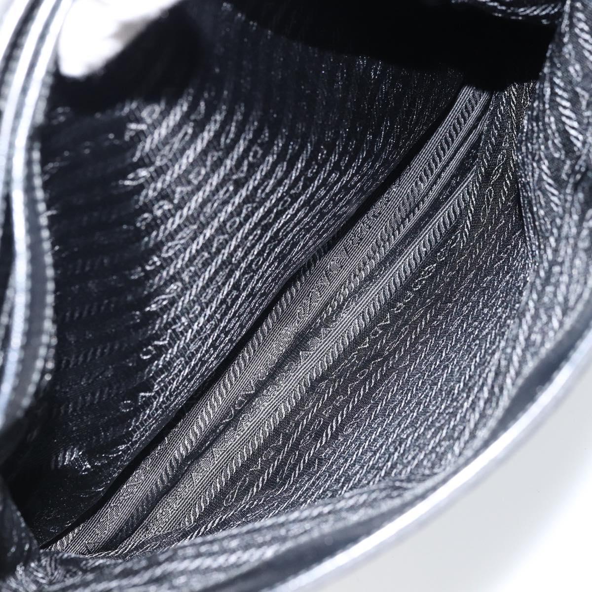 PRADA Shoulder Bag Nylon Black Silver Auth ep13436