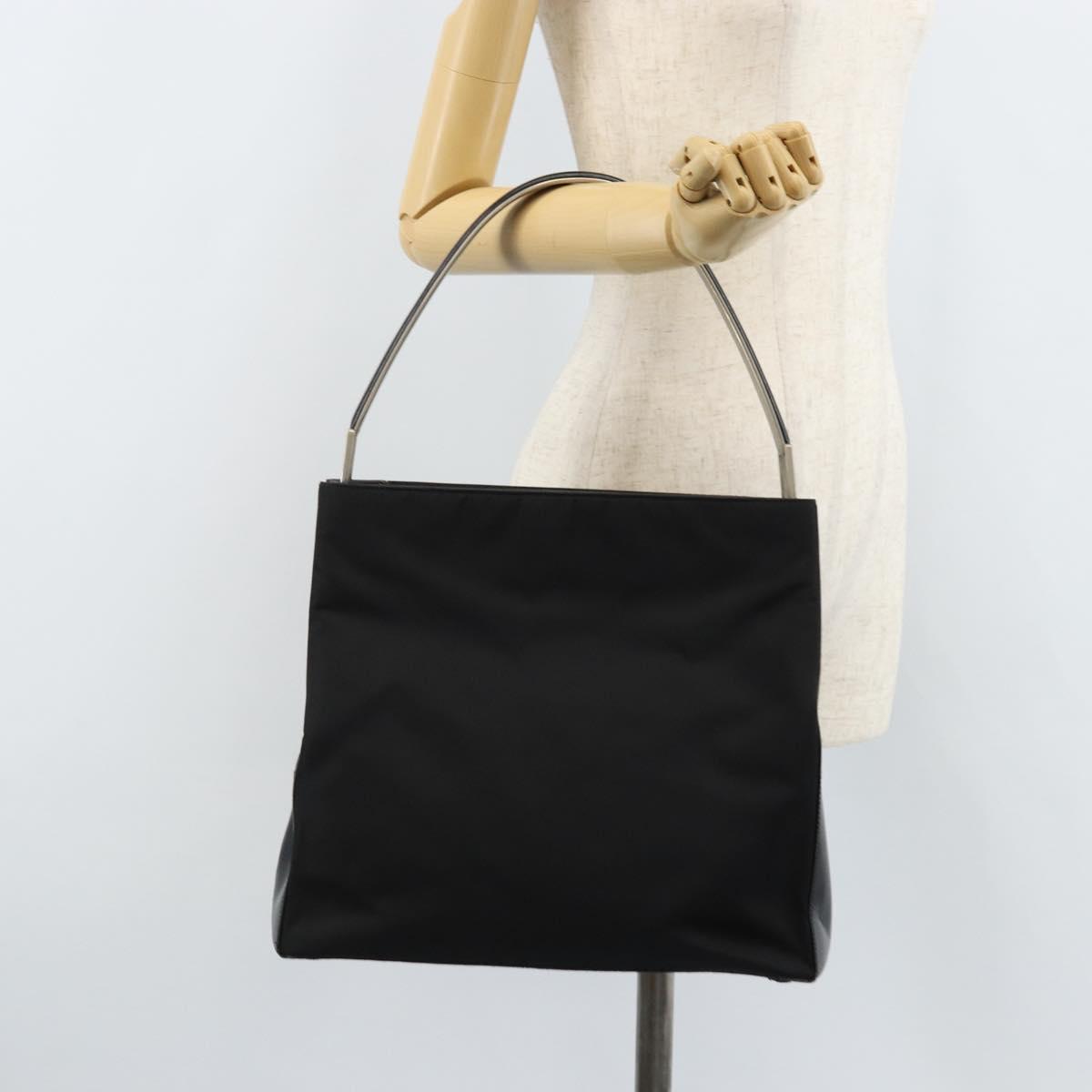 PRADA Shoulder Bag Nylon Black Silver Auth ep13436