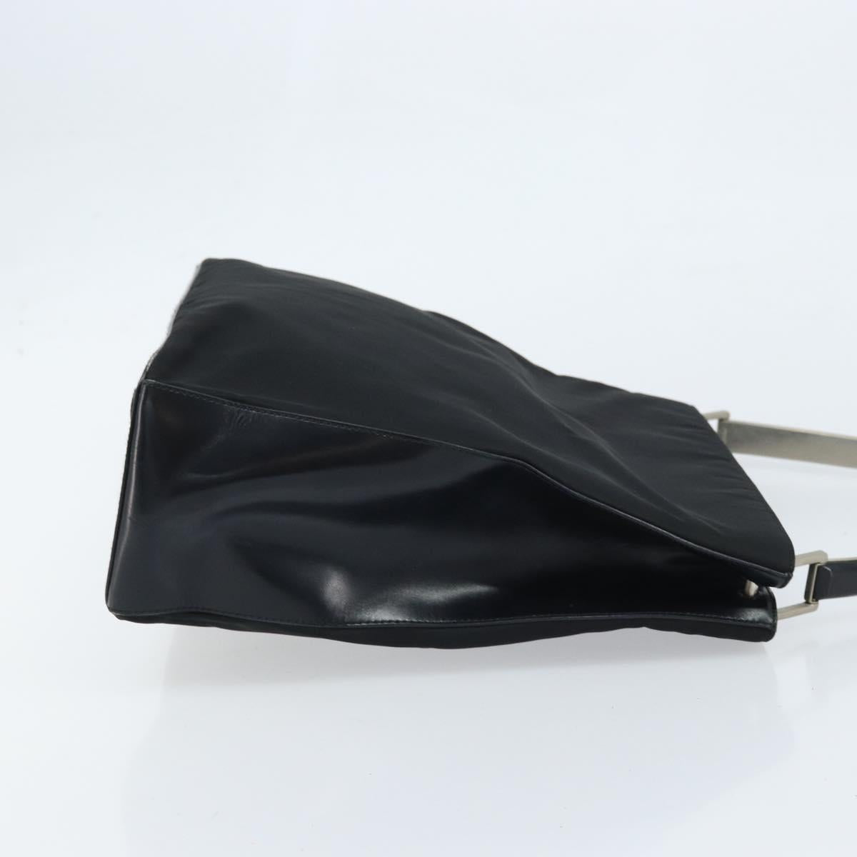 PRADA Shoulder Bag Nylon Black Silver Auth ep13436