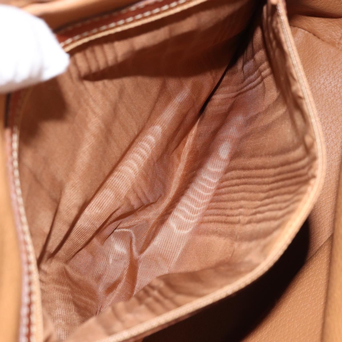 CELINE Macadam Canvas Shoulder Bag PVC Leather Brown Gold Auth ep13438