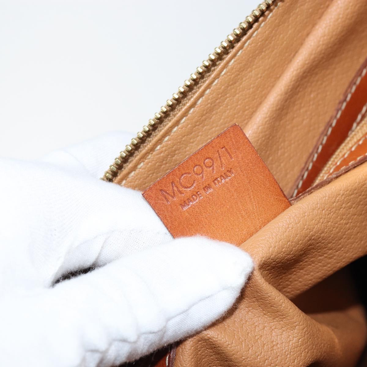 CELINE Macadam Canvas Shoulder Bag PVC Leather Brown Gold Auth ep13438