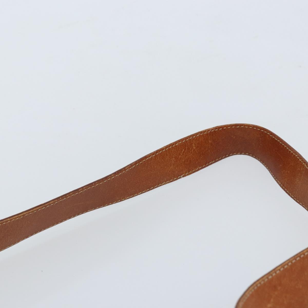 CELINE Macadam Canvas Shoulder Bag PVC Leather Brown Gold Auth ep13438