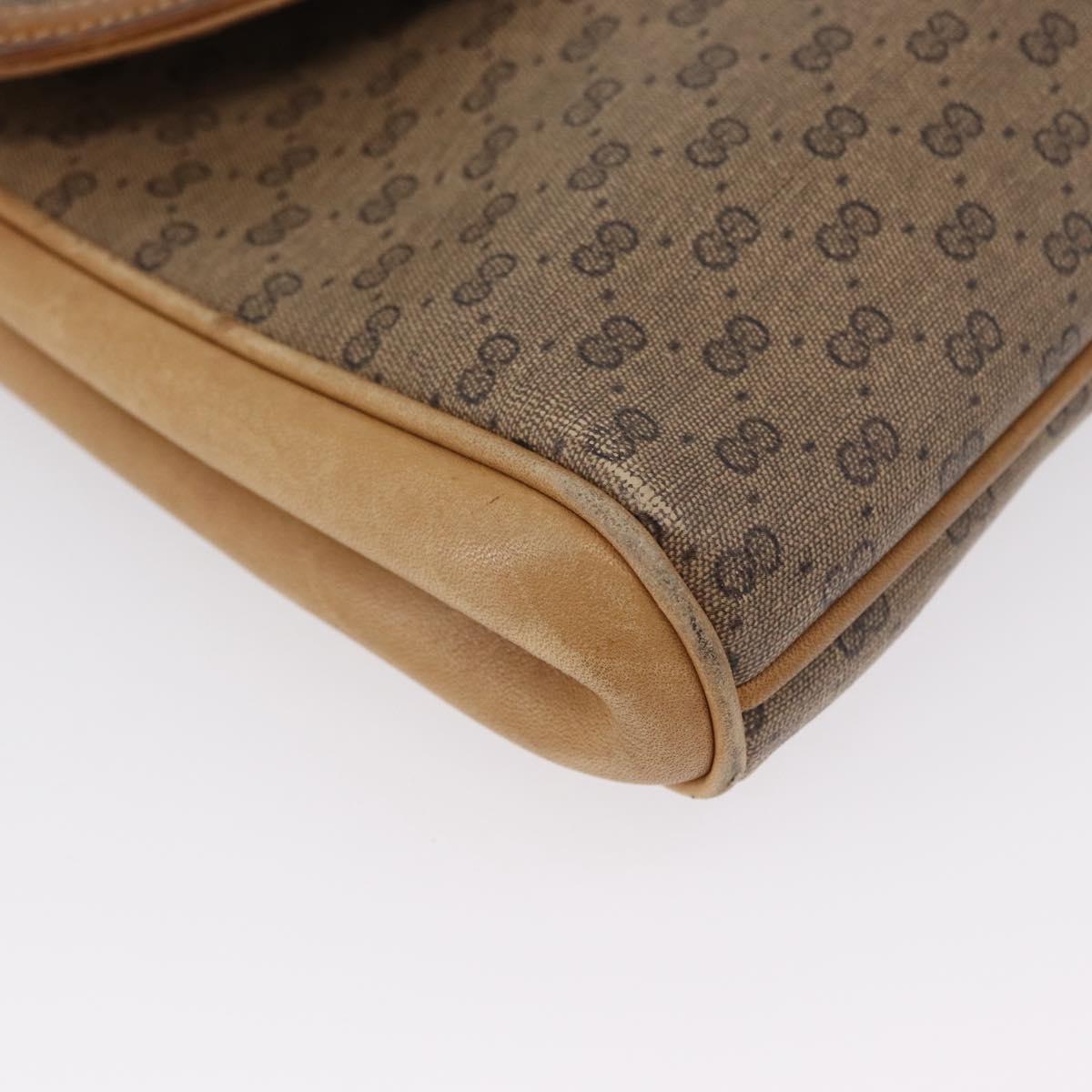 GUCCI Micro GG Supreme Web Sherry Line Shoulder Bag PVC Beige Gold Auth ep13446