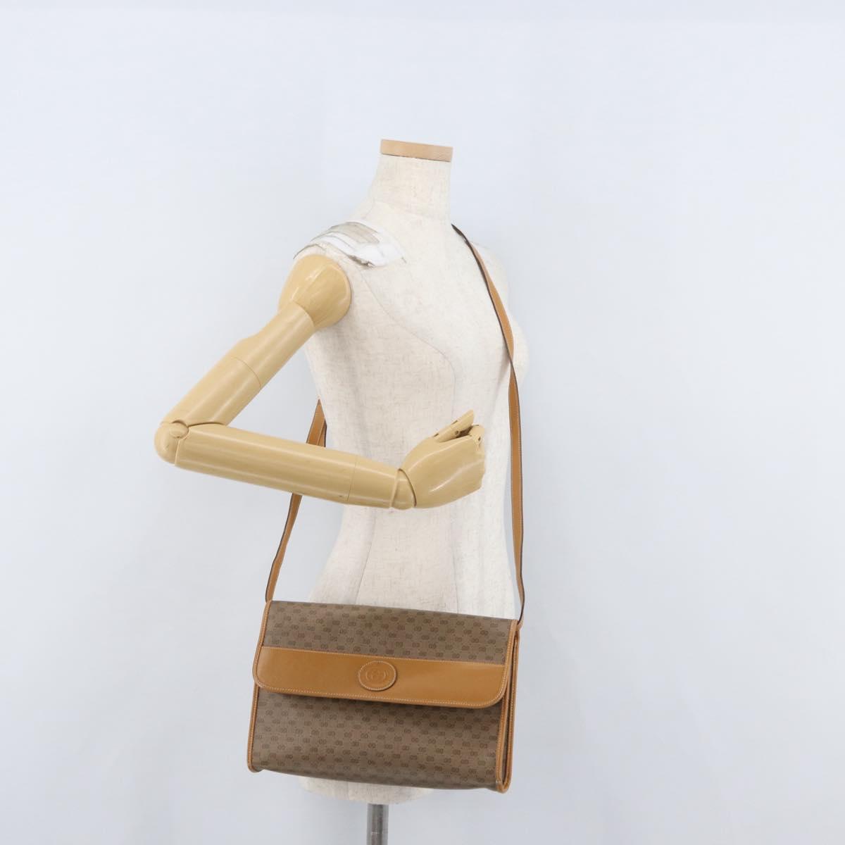 GUCCI Micro GG Supreme Shoulder Bag PVC Beige Gold 004 58 0264 Auth ep13447