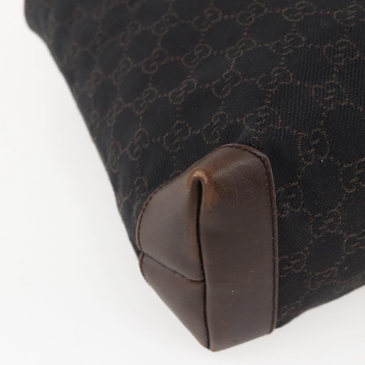 GUCCI GG Canvas Tote Bag Dark Brown Silver 28893 Auth ep13456