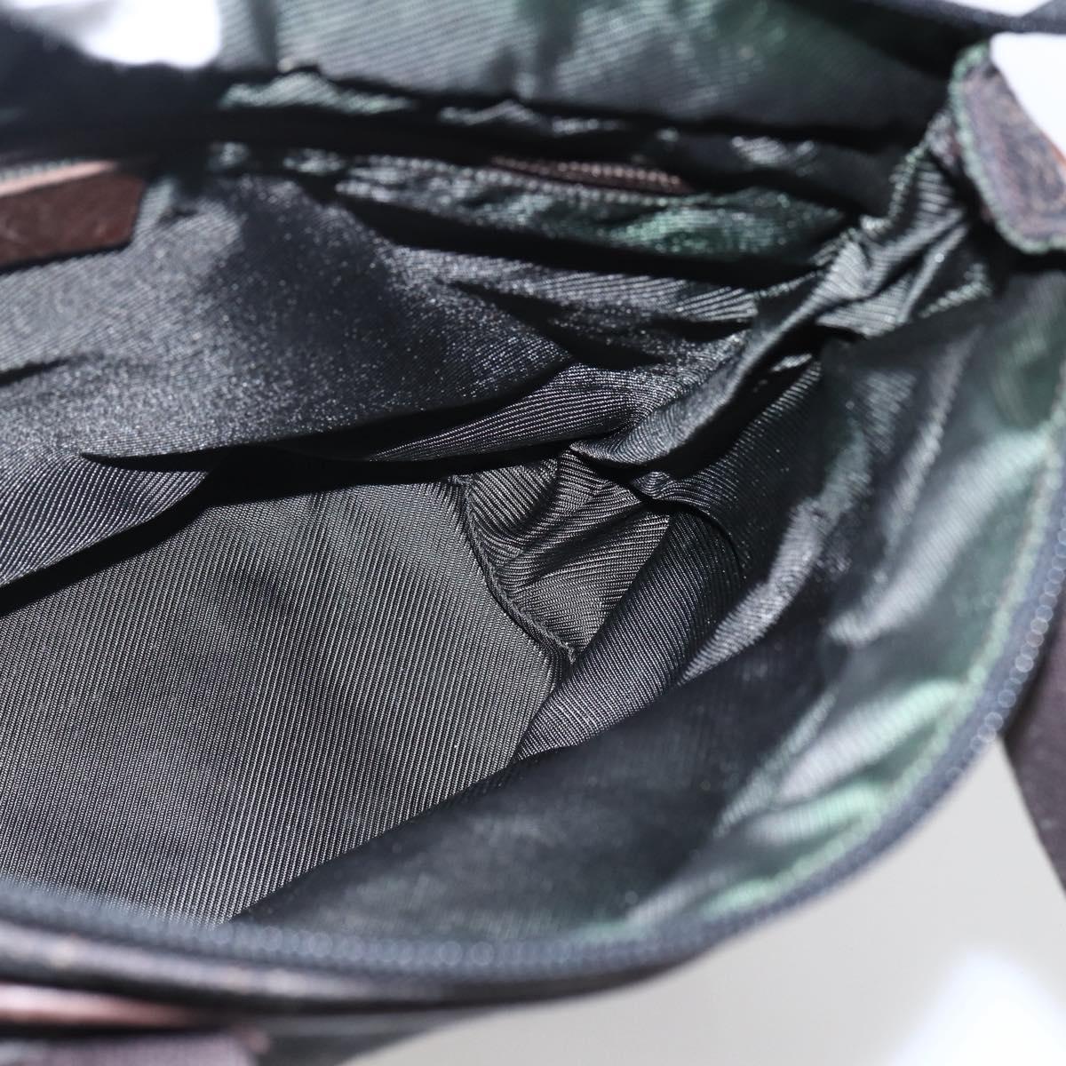 GUCCI GG Canvas Tote Bag Dark Brown Silver 28893 Auth ep13456