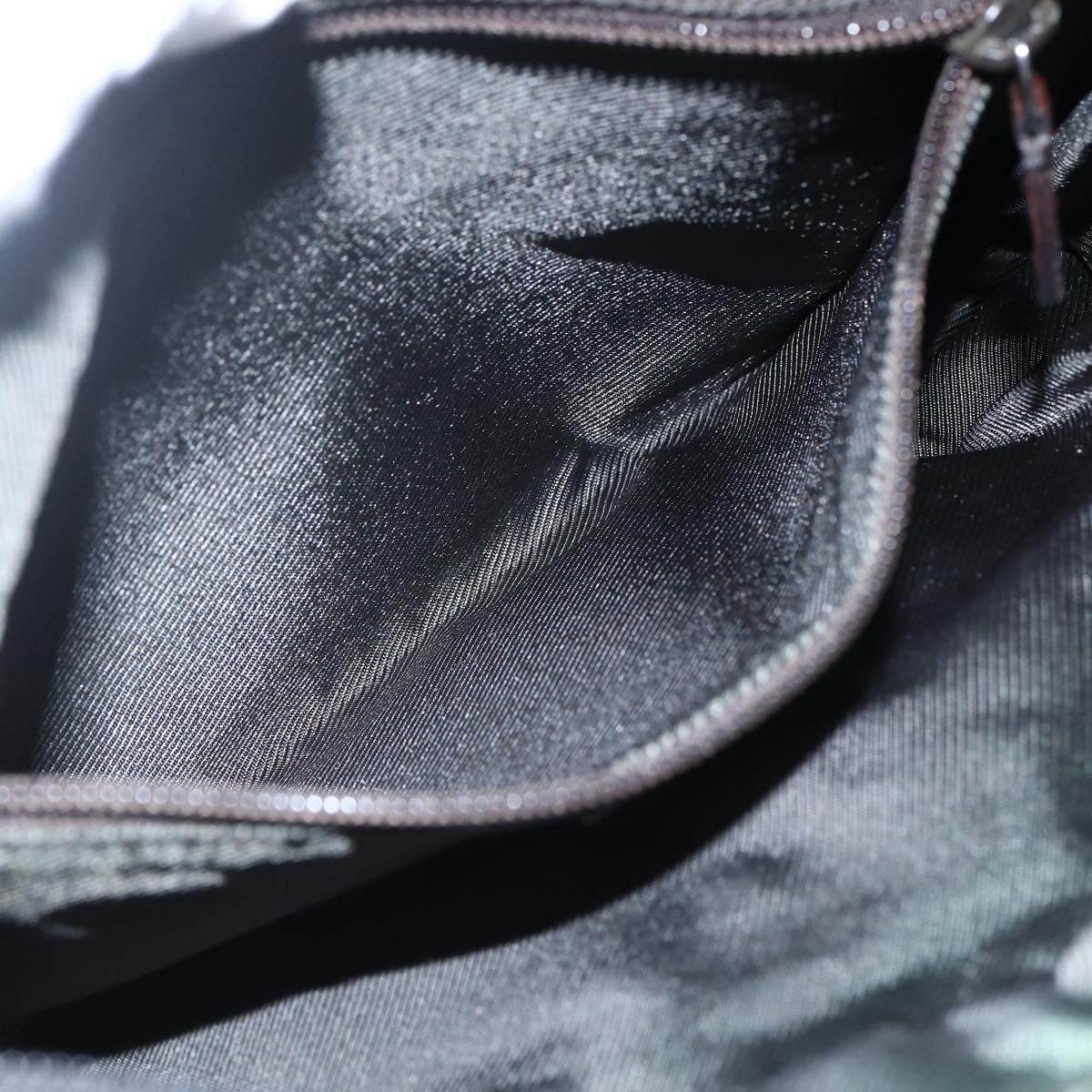 GUCCI GG Canvas Tote Bag Dark Brown Silver 28893 Auth ep13456