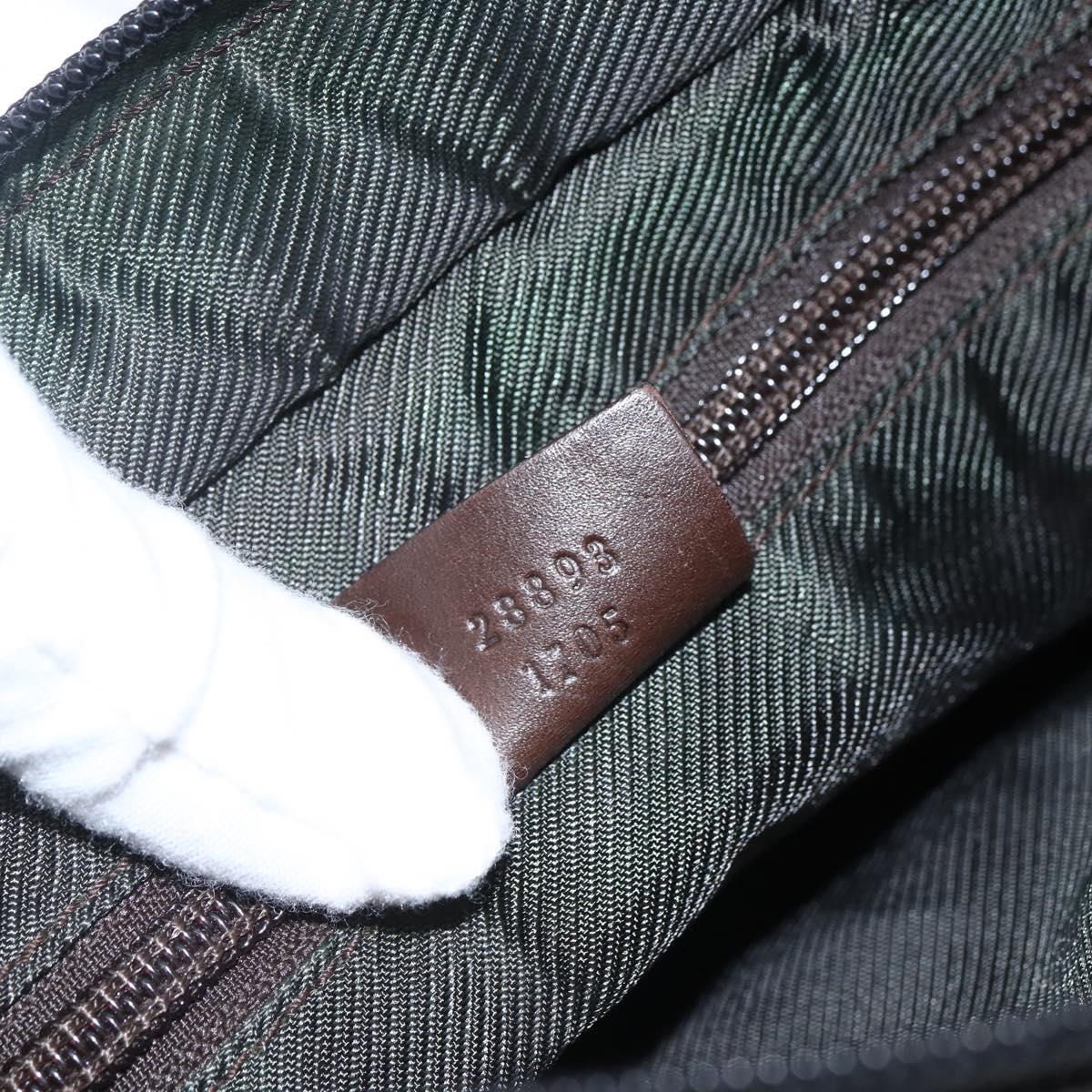 GUCCI GG Canvas Tote Bag Dark Brown Silver 28893 Auth ep13456