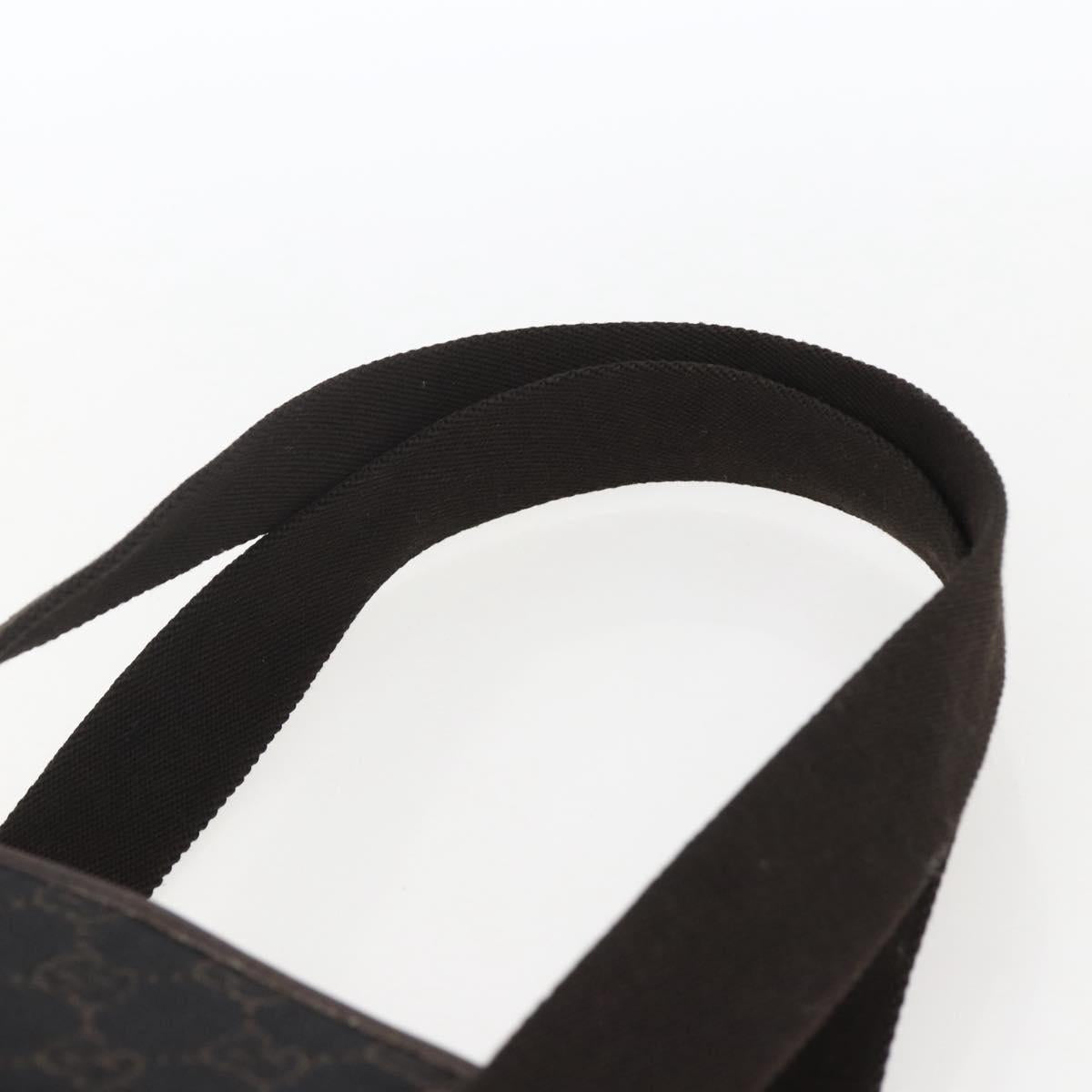 GUCCI GG Canvas Tote Bag Dark Brown Silver 28893 Auth ep13456