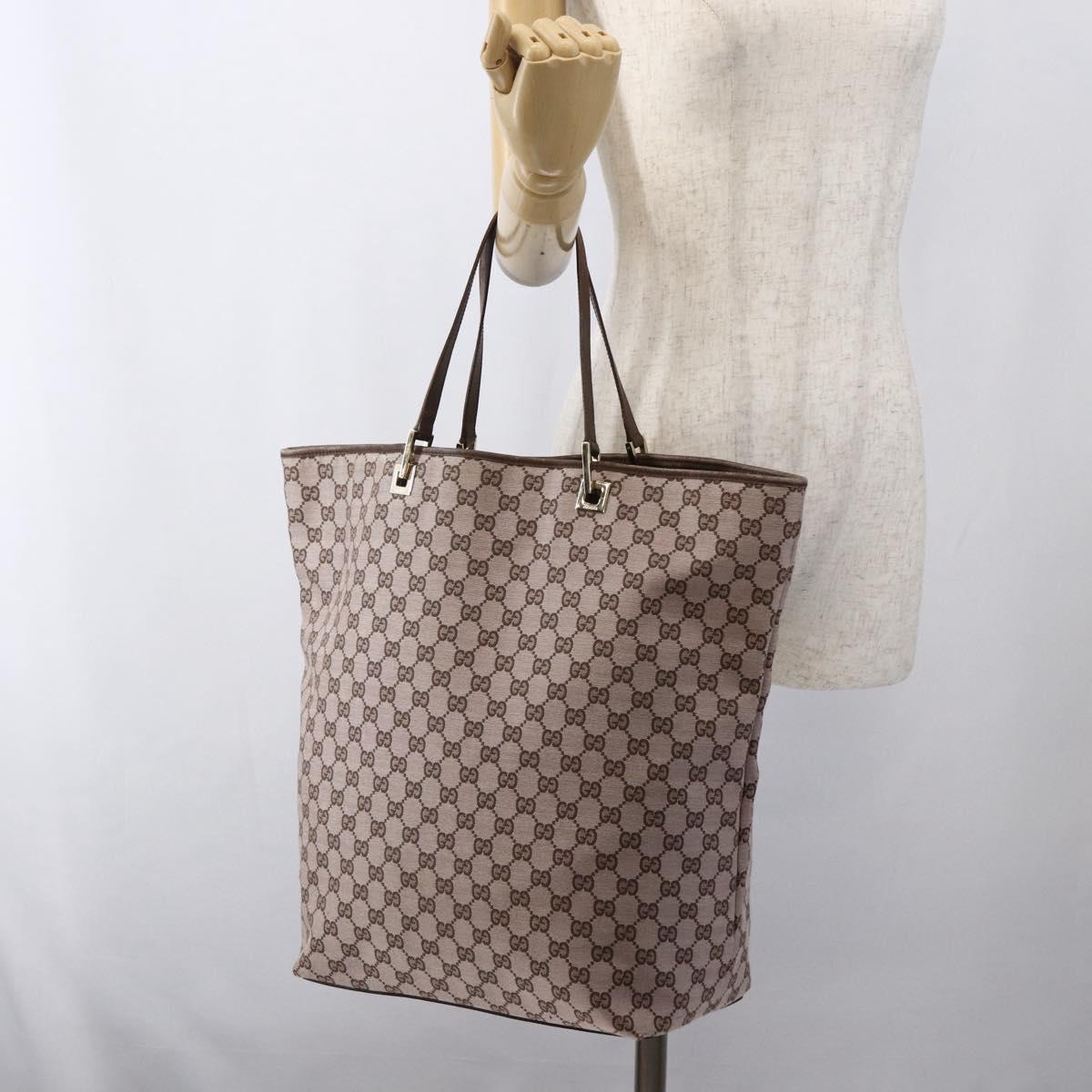 GUCCI GG Canvas Tote Bag Pink Gold 002 1097 Auth ep13463
