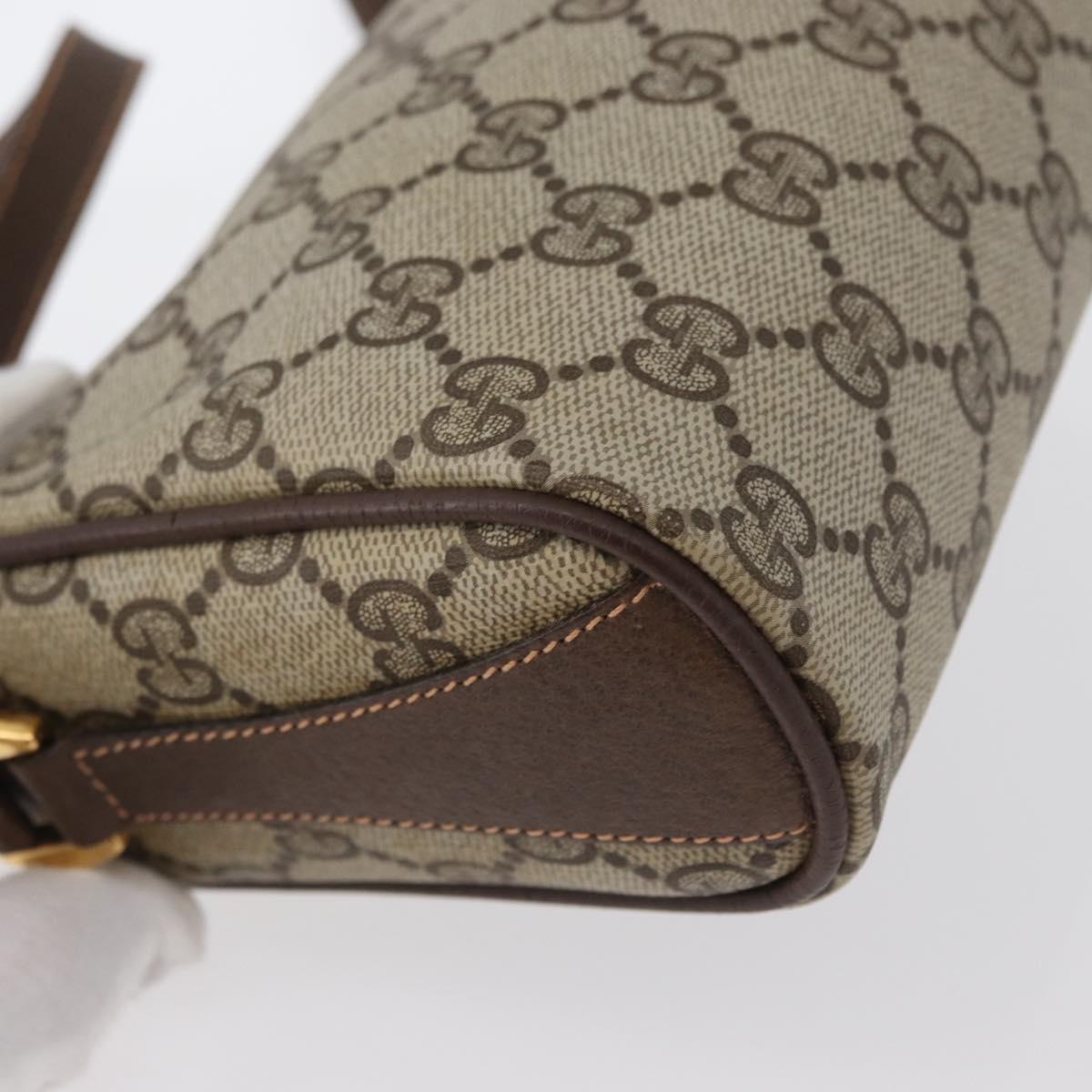 GUCCI GG Supreme Web Sherry Line Bag PVC Beige Gold 89 02 018 Auth ep13467
