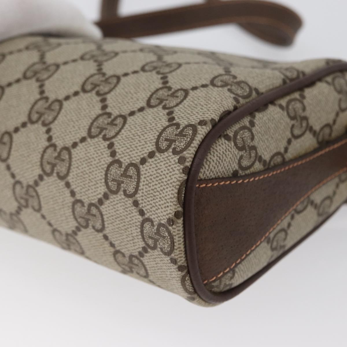 GUCCI GG Supreme Web Sherry Line Bag PVC Beige Gold 89 02 018 Auth ep13467