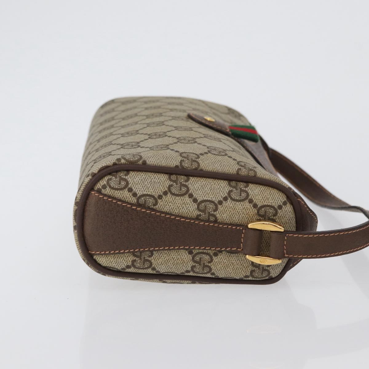 GUCCI GG Supreme Web Sherry Line Bag PVC Beige Gold 89 02 018 Auth ep13467