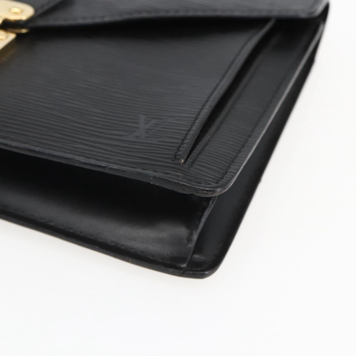 LOUIS VUITTON Epi Serie Dragonne Clutch Bag Black Noir M52612 LV Auth ep13469