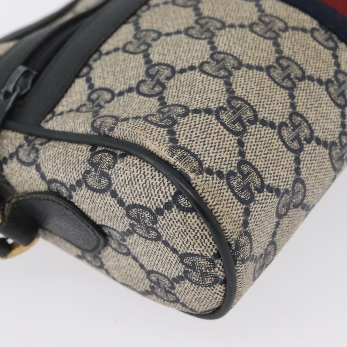GUCCI GG Supreme Sherry Line Shoulder Bag PVC Navy Gold 89 02 004 Auth ep13472