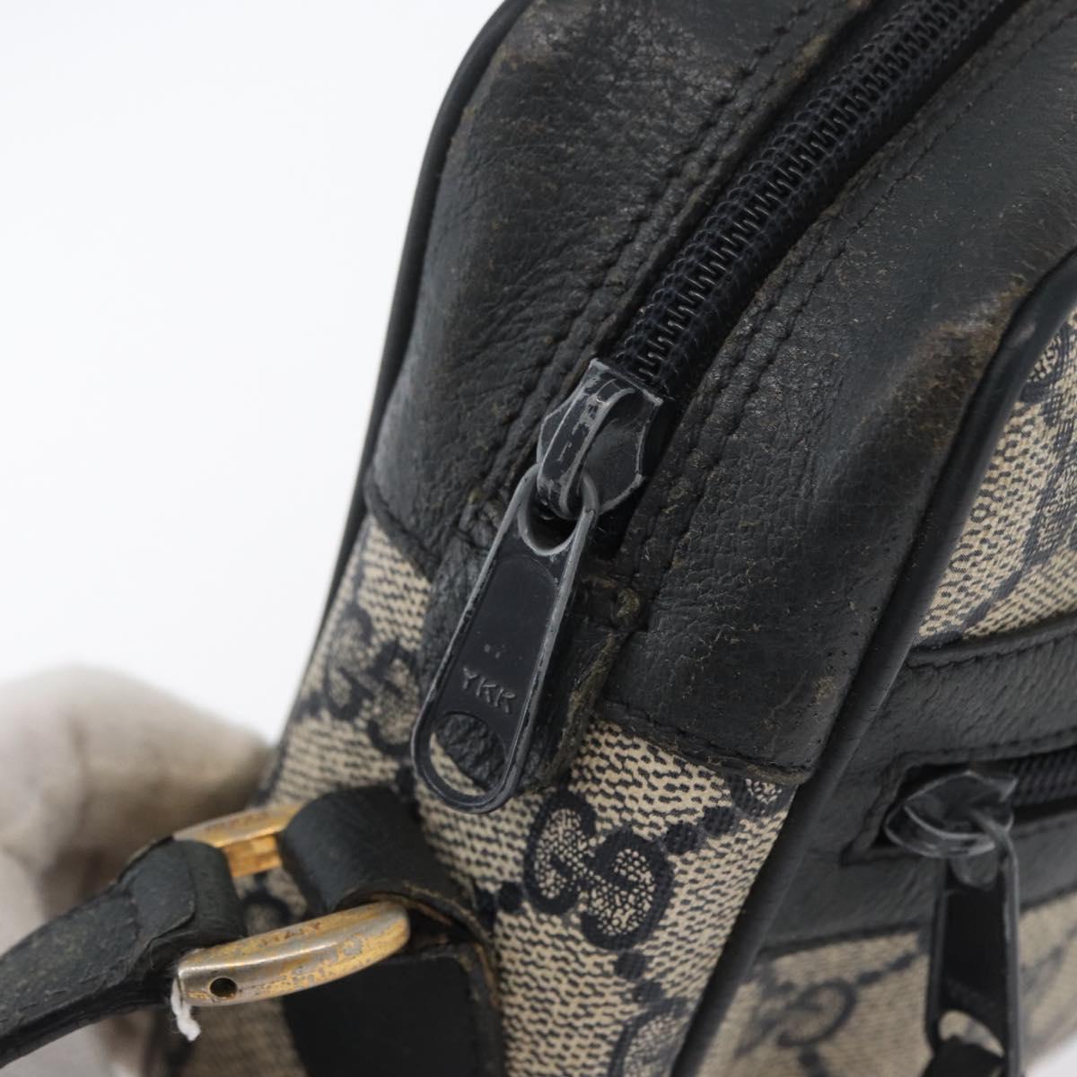 GUCCI GG Supreme Sherry Line Shoulder Bag PVC Navy Gold 89 02 004 Auth ep13472