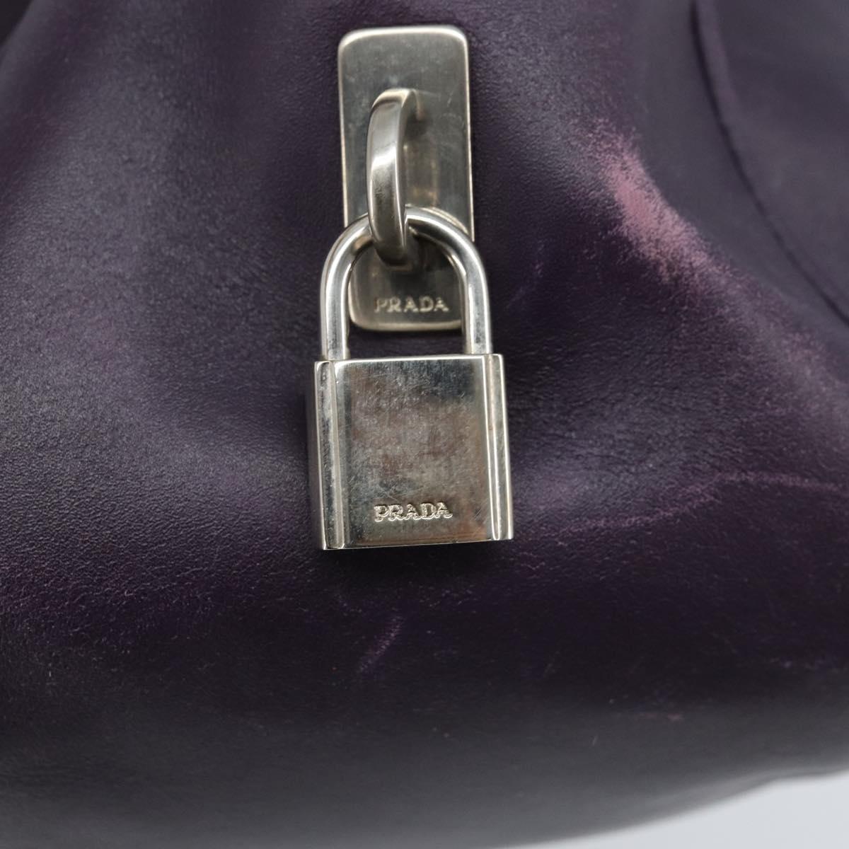 PRADA Boston Bag Nylon Purple Silver Auth ep13475