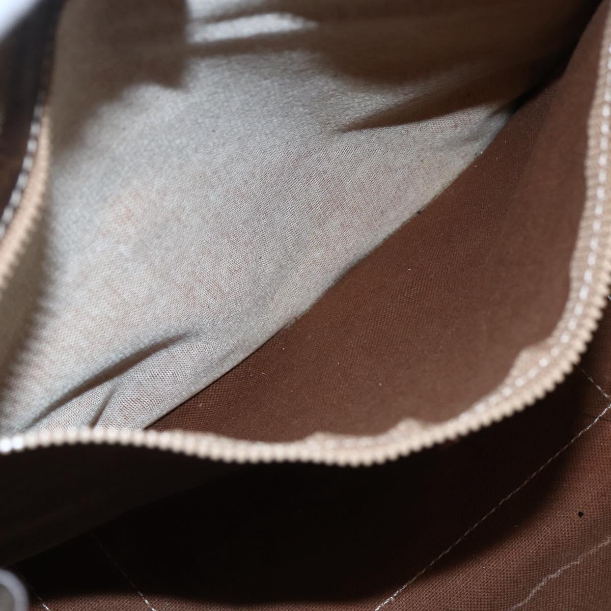 CELINE Macadam Canvas Tote Bag PVC Leather Brown Gold Auth ep13478