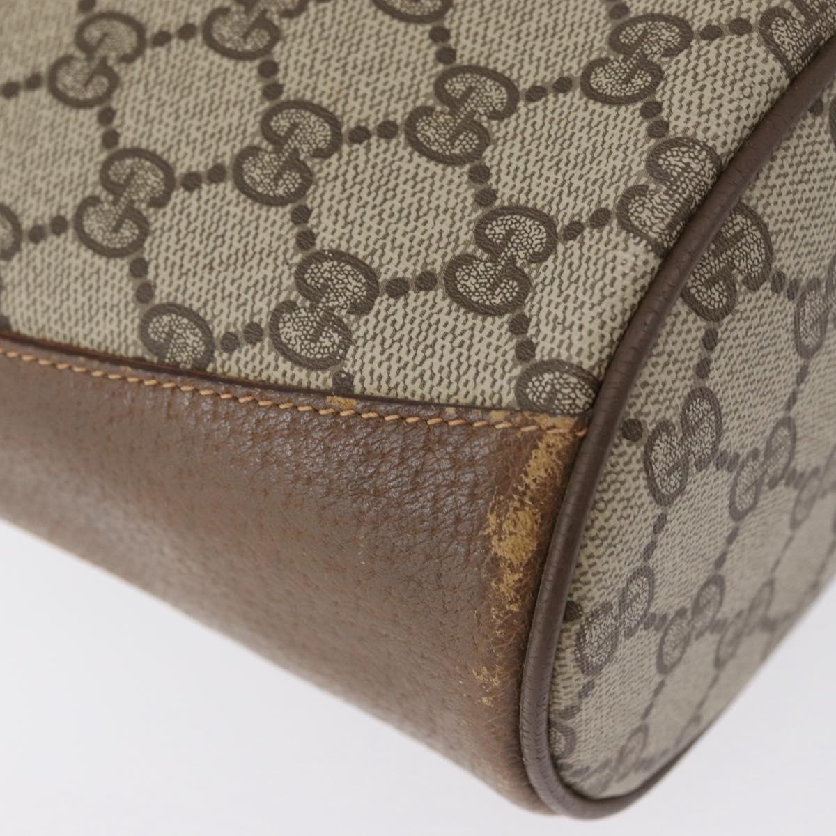 GUCCI GG Supreme Web Sherry Line Bag PVC Beige Gold 904 02 081 Auth ep13481