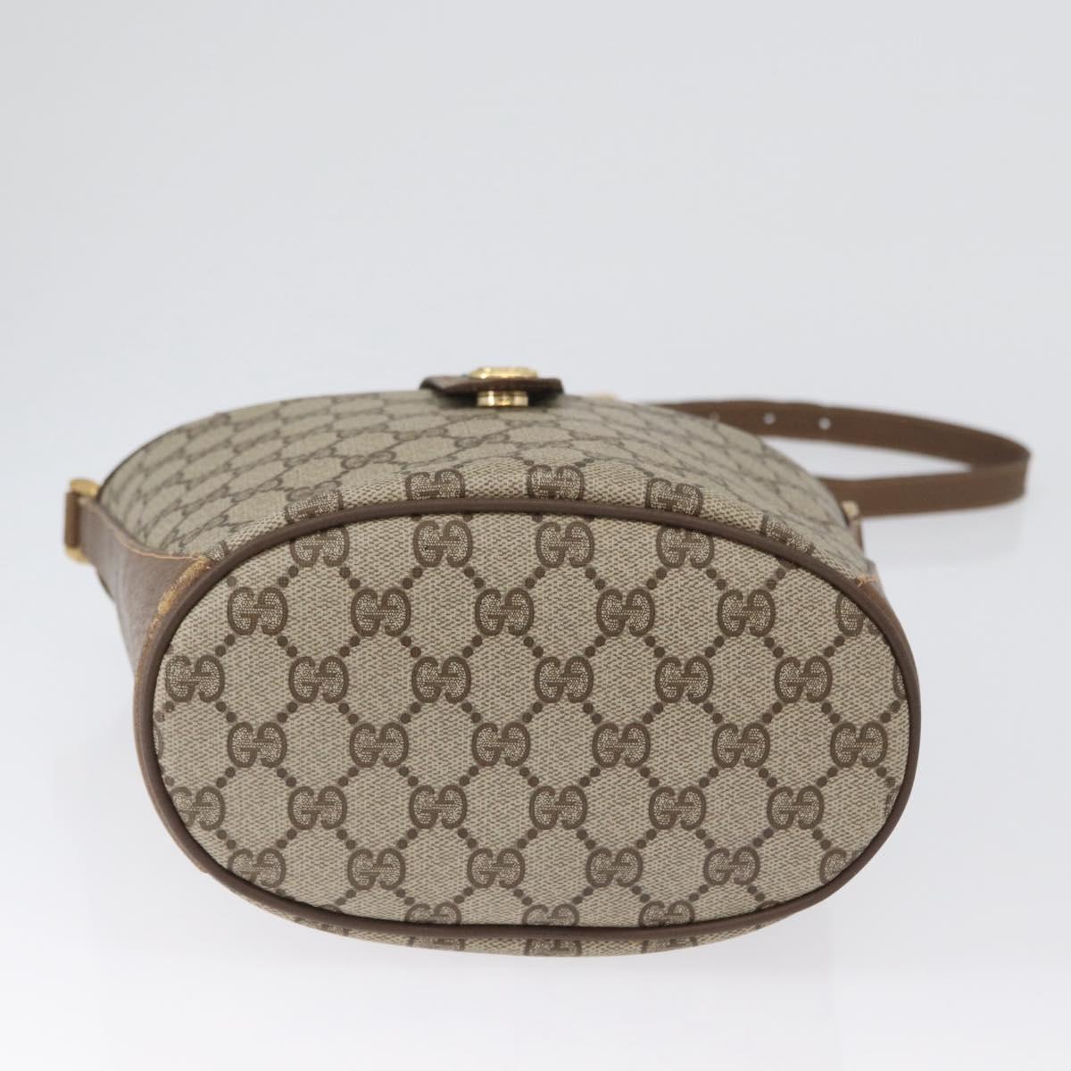 GUCCI GG Supreme Web Sherry Line Bag PVC Beige Gold 904 02 081 Auth ep13481