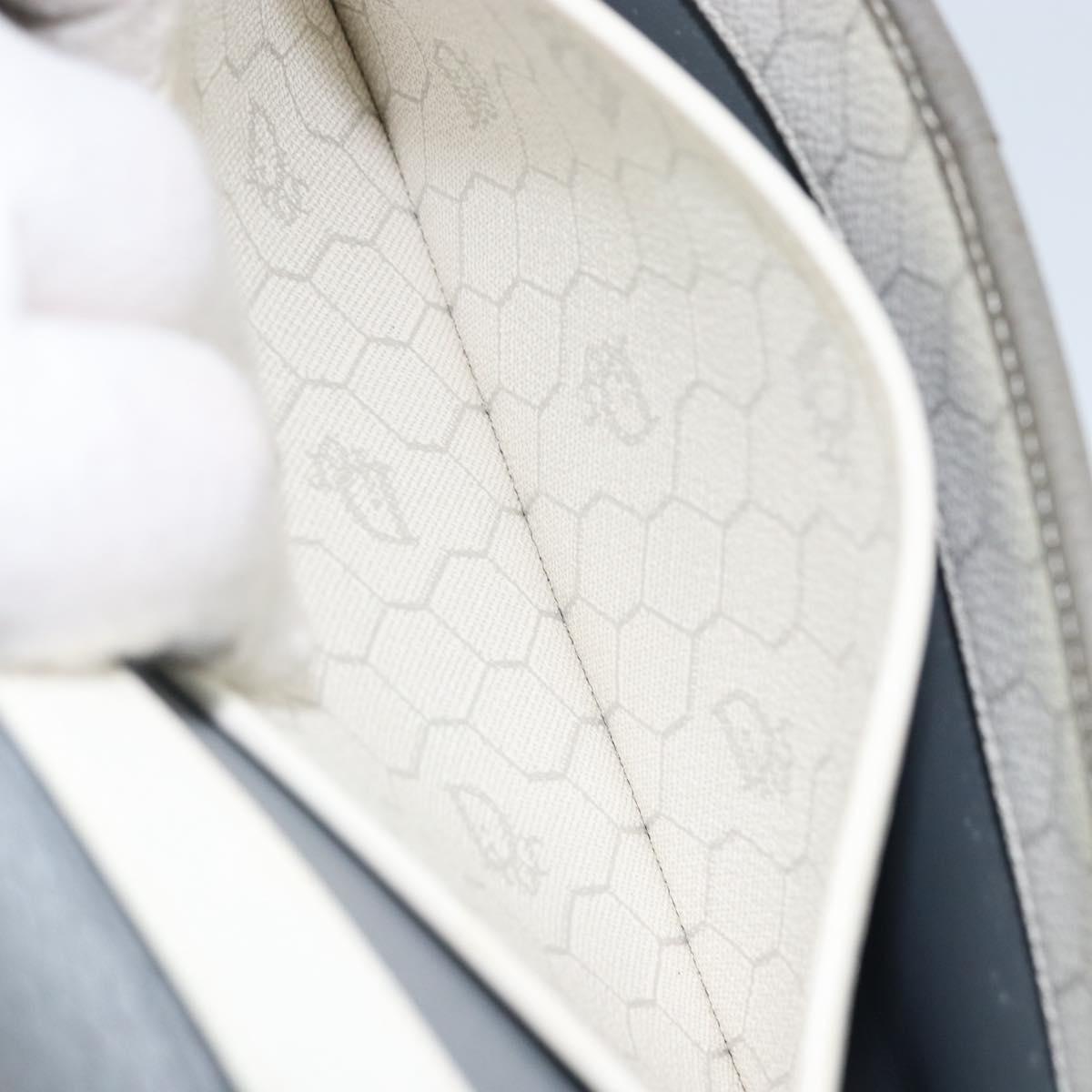Christian Dior Honeycomb Canvas Chain Shoulder Bag PVC White Gold Auth ep13486