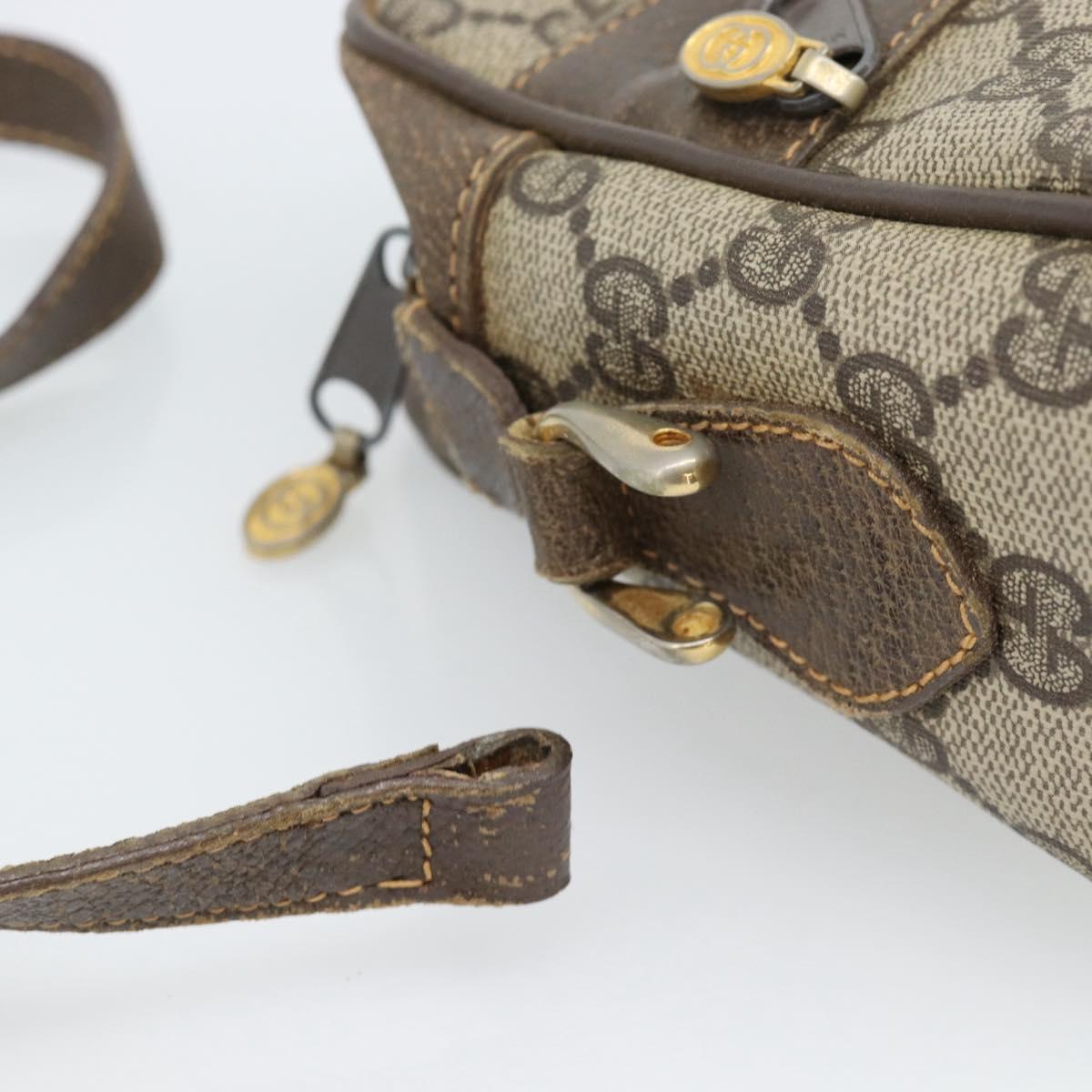 GUCCI GG Supreme Web Sherry Line Bag PVC Beige Gold 010 378 Auth ep13488