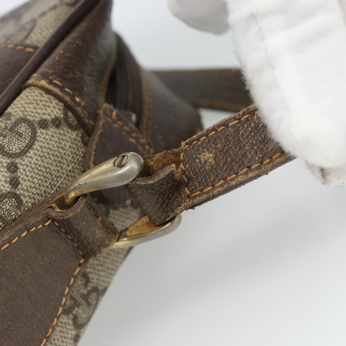 GUCCI GG Supreme Web Sherry Line Bag PVC Beige Gold 010 378 Auth ep13488