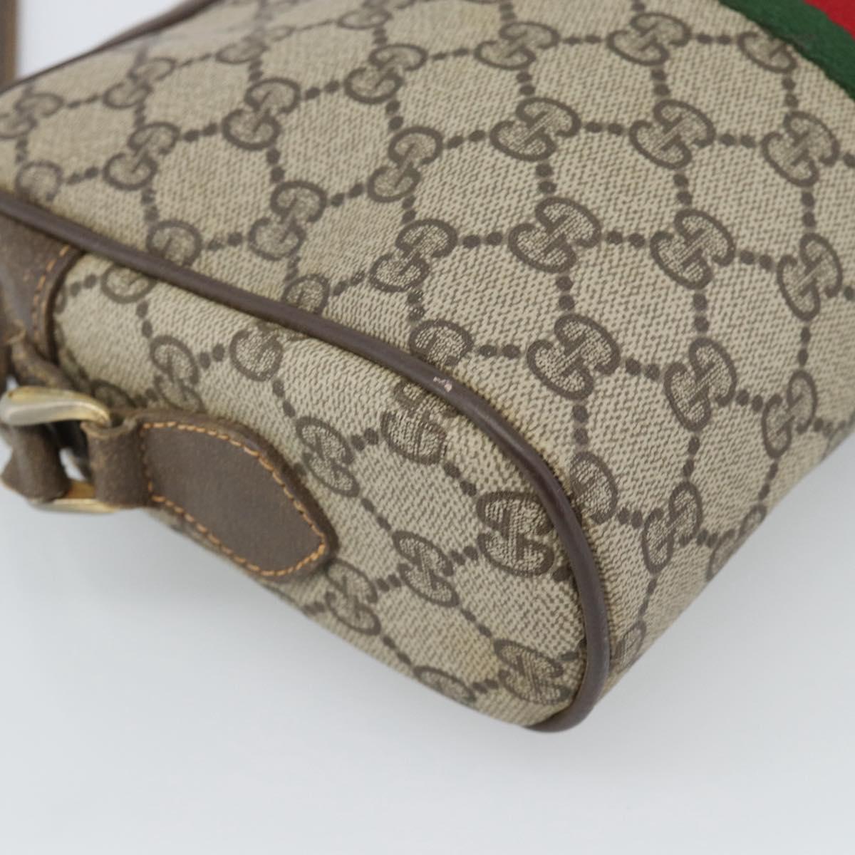 GUCCI GG Supreme Web Sherry Line Bag PVC Beige Gold 010 378 Auth ep13488