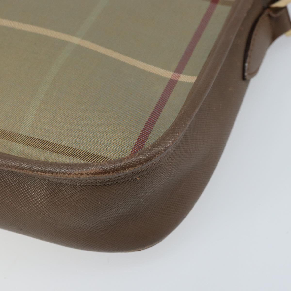 Burberrys Nova Check Shoulder Bag Canvas Beige Gold Auth ep13493