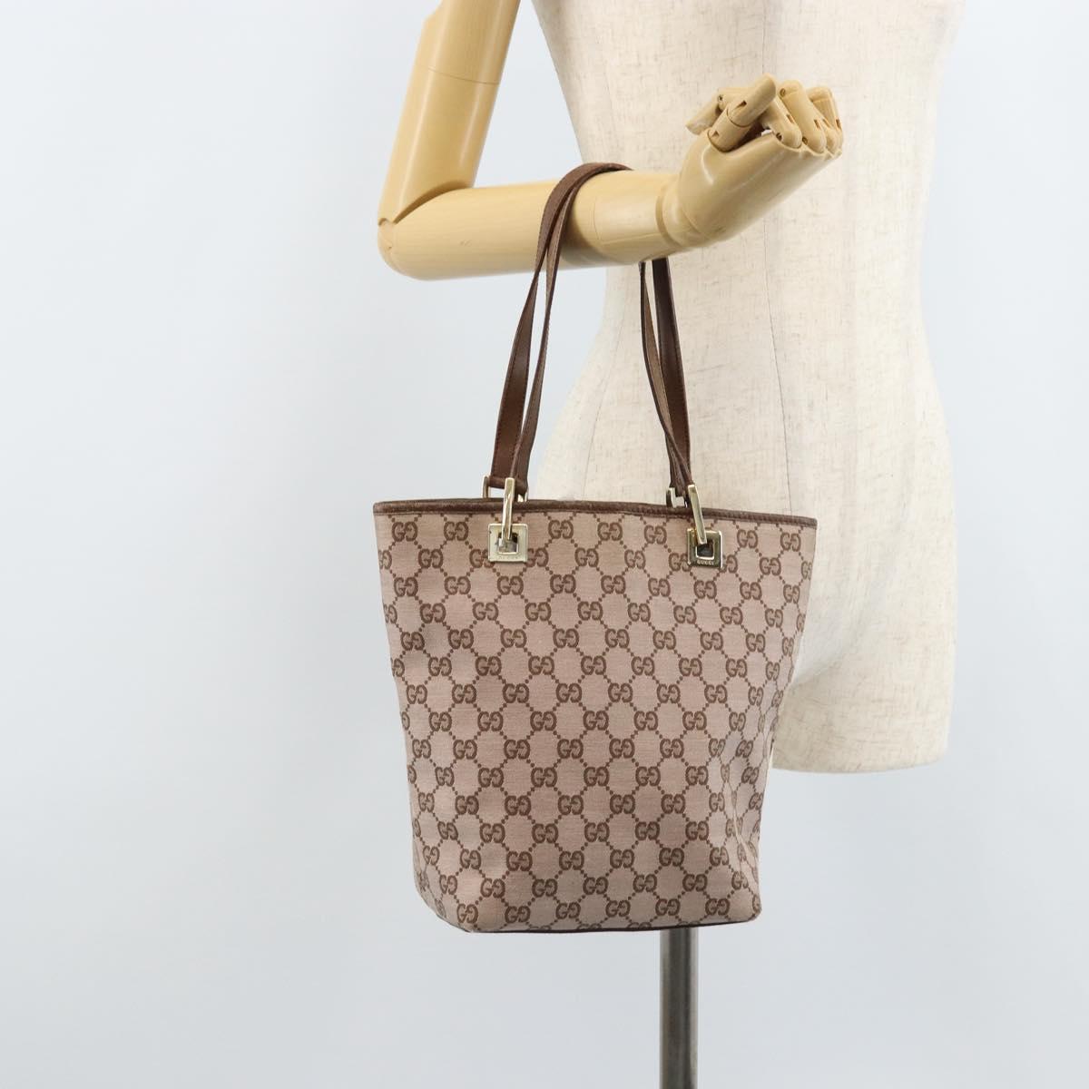 GUCCI GG Canvas Tote Bag Pink Gold 002 1099 Auth ep13494