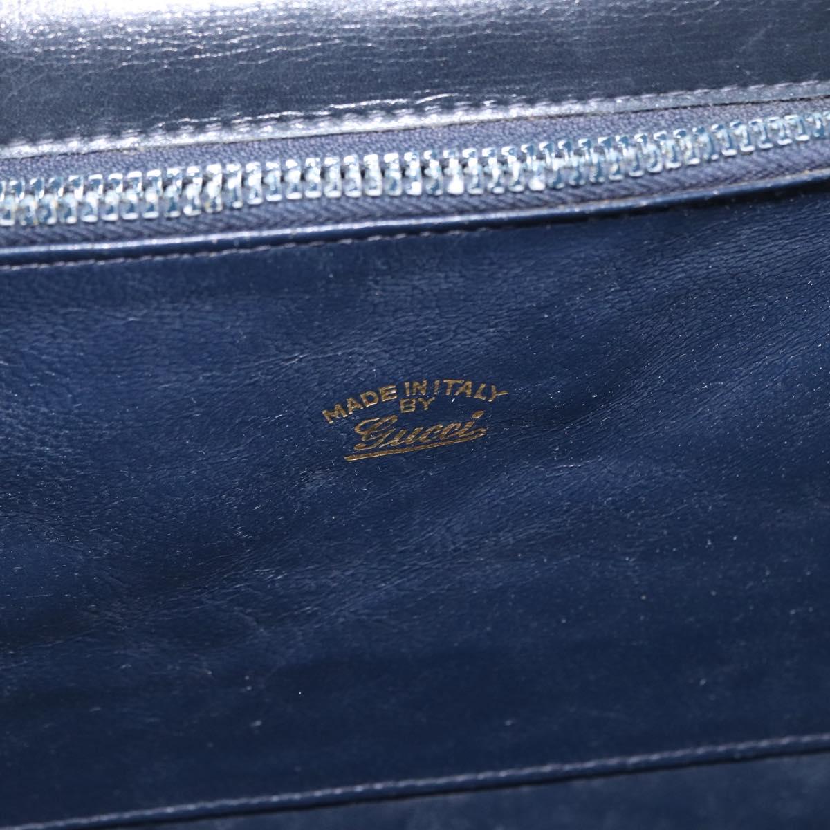 GUCCI GG Supreme Shoulder Bag PVC Navy Gold Auth ep13495