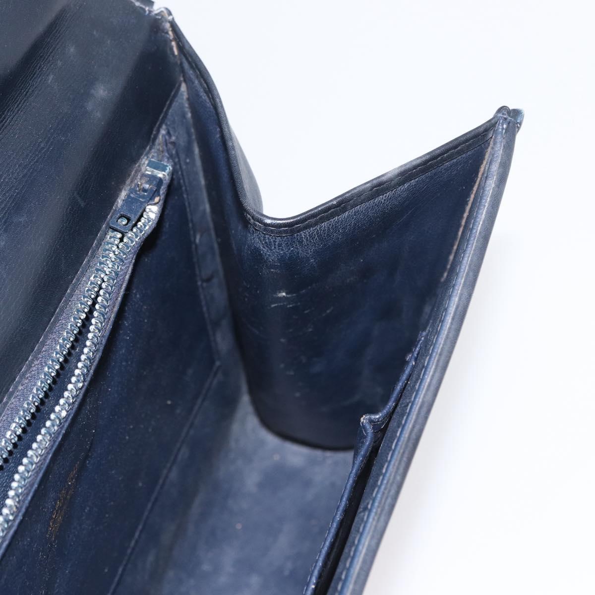 GUCCI GG Supreme Shoulder Bag PVC Navy Gold Auth ep13495