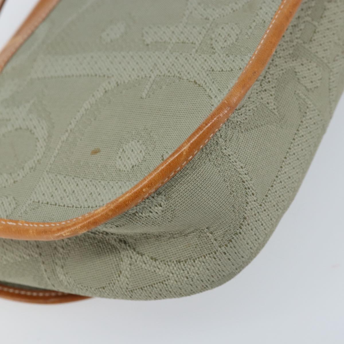 Christian Dior Trotter Canvas Shoulder Bag Gray Gold Auth ep13499