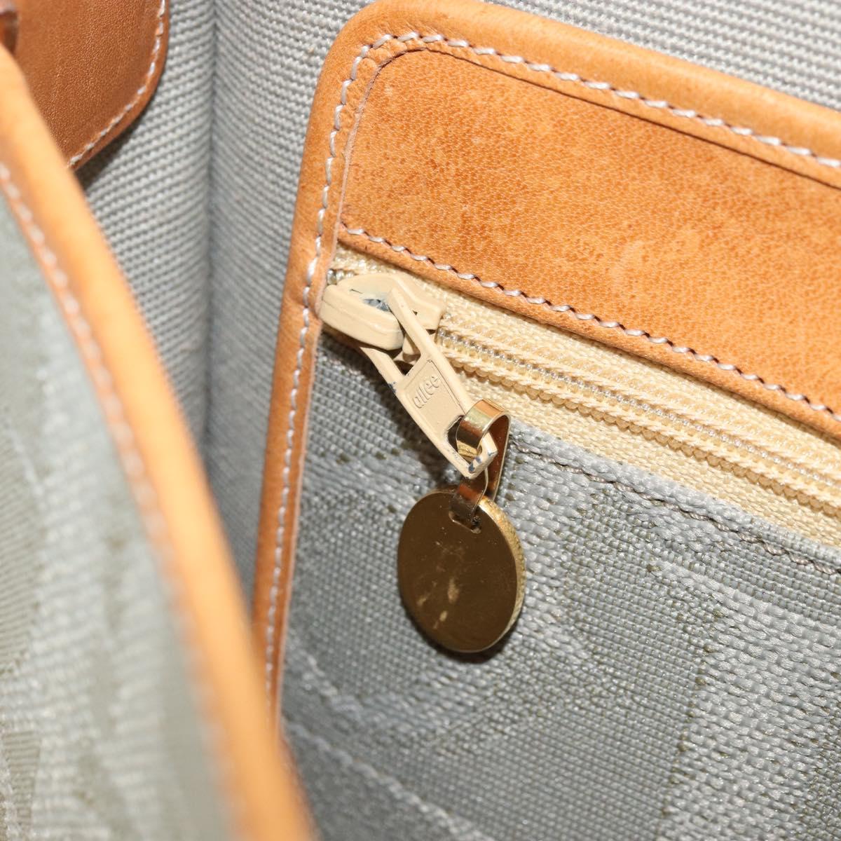 Christian Dior Trotter Canvas Shoulder Bag Gray Gold Auth ep13499