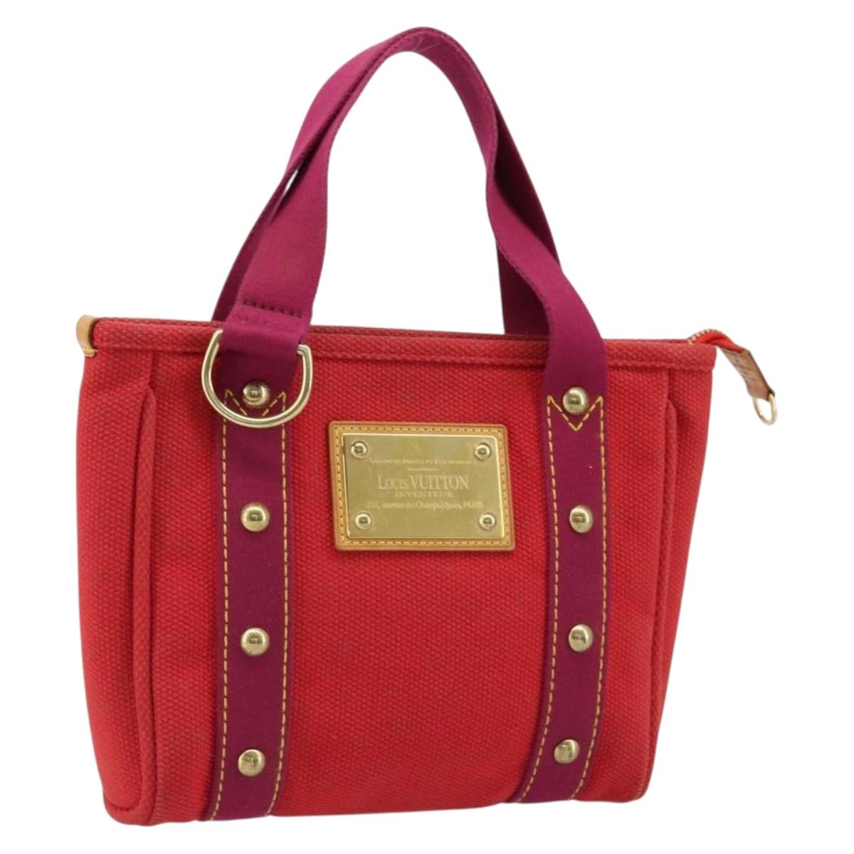 LOUIS VUITTON Antigua Cabas PM Hand Bag Rouge M40037 LV Auth ep13500