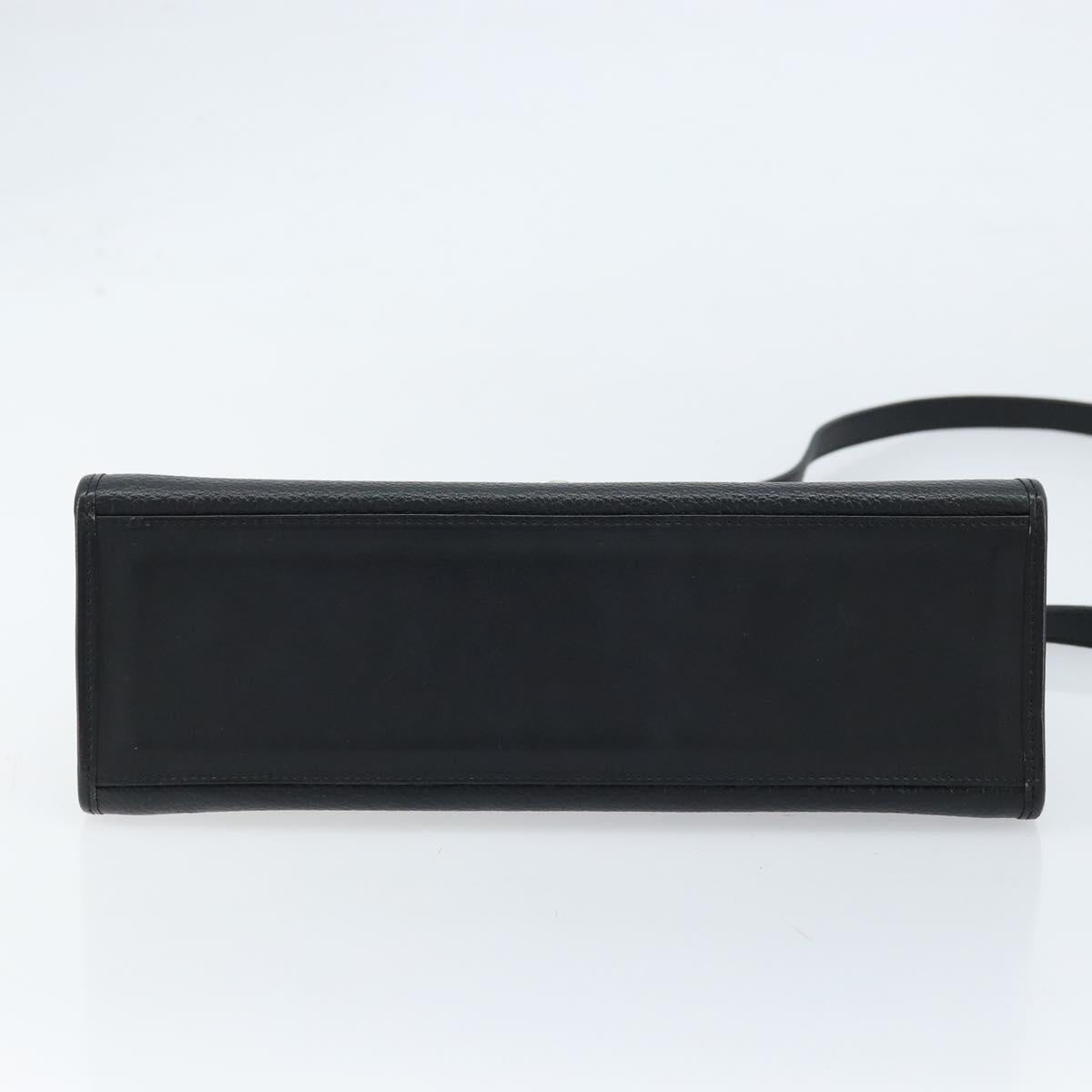 Burberrys Hand Bag Leather 2way Black Silver Auth ep13509