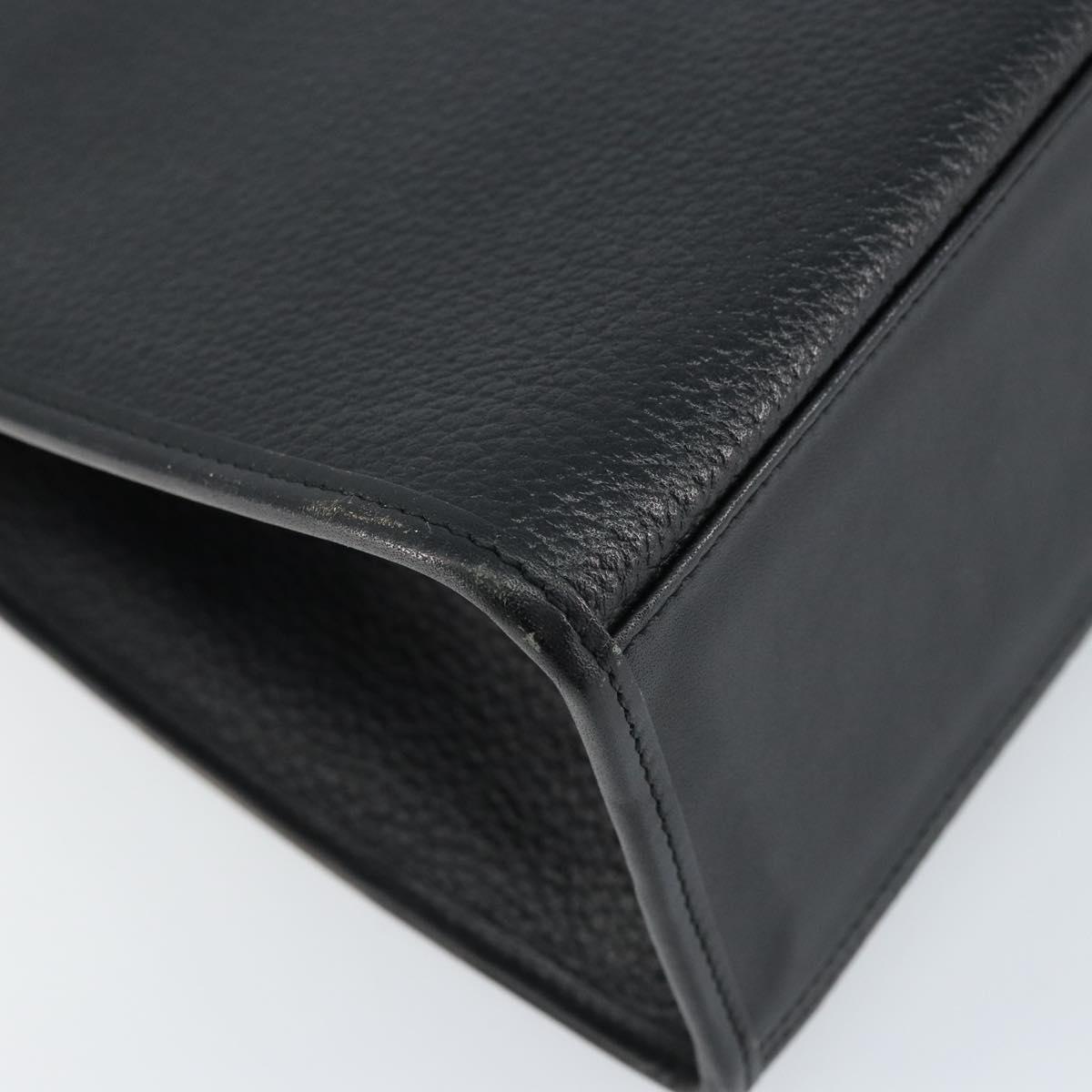 Burberrys Hand Bag Leather 2way Black Silver Auth ep13509