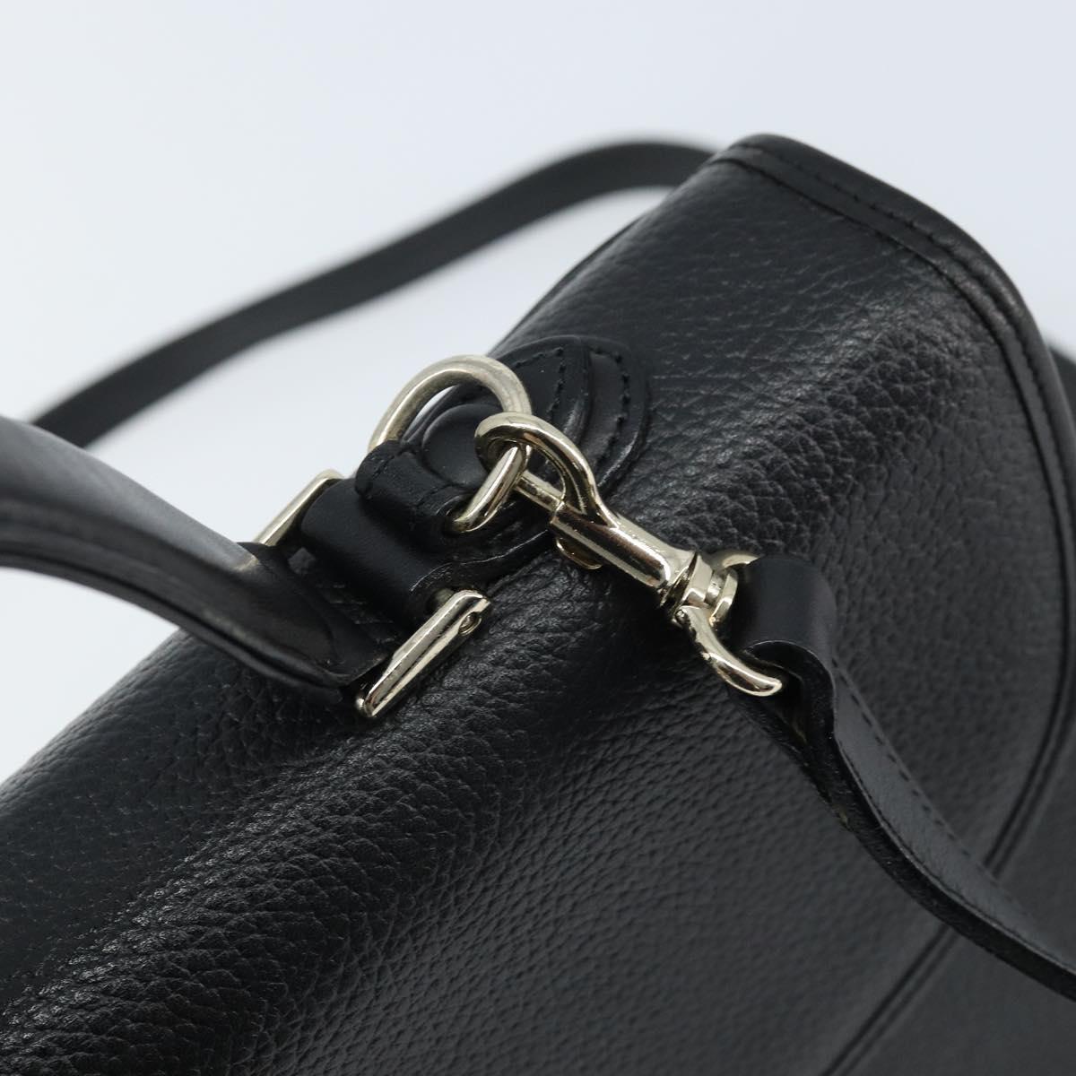 Burberrys Hand Bag Leather 2way Black Silver Auth ep13509