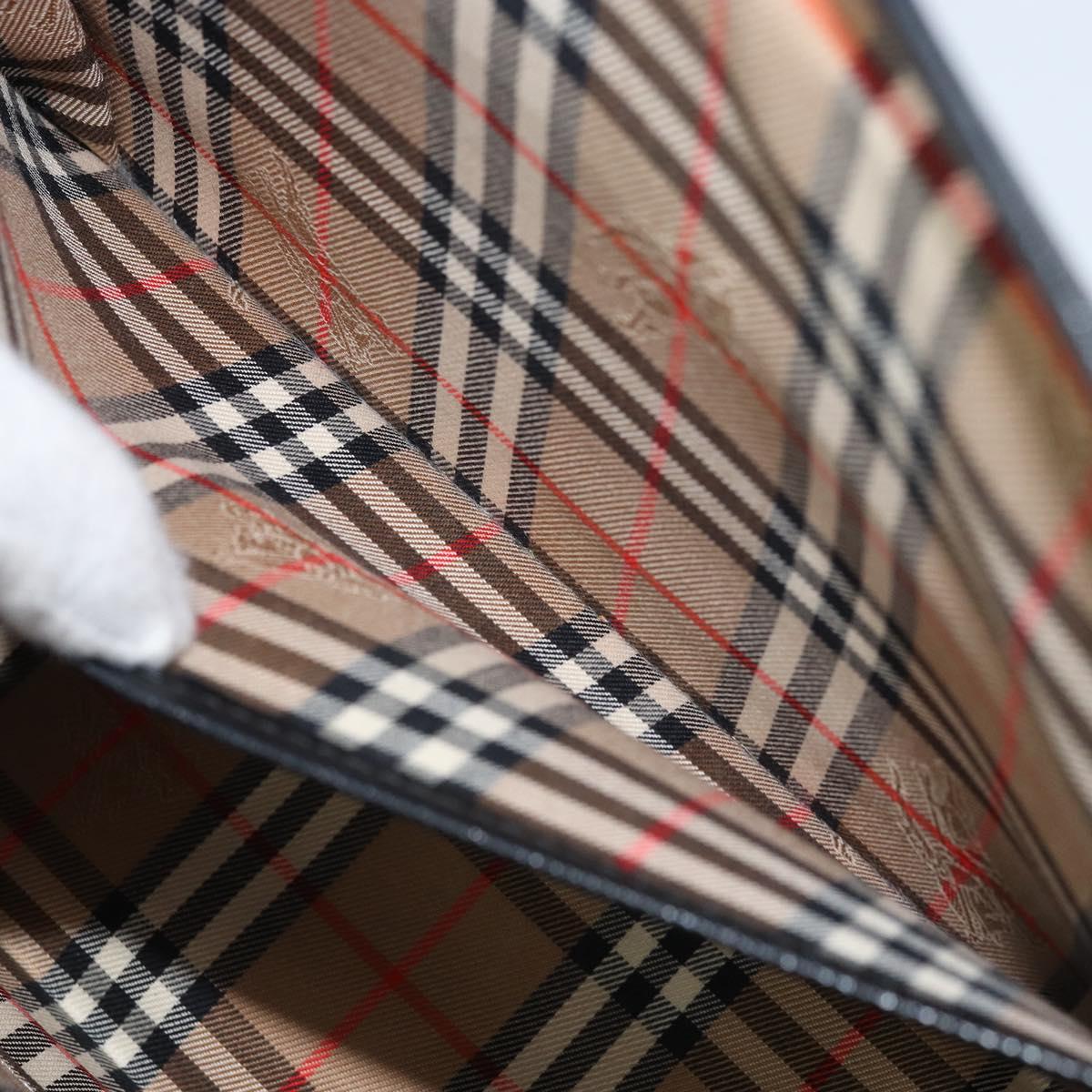 Burberrys Hand Bag Leather 2way Black Silver Auth ep13509