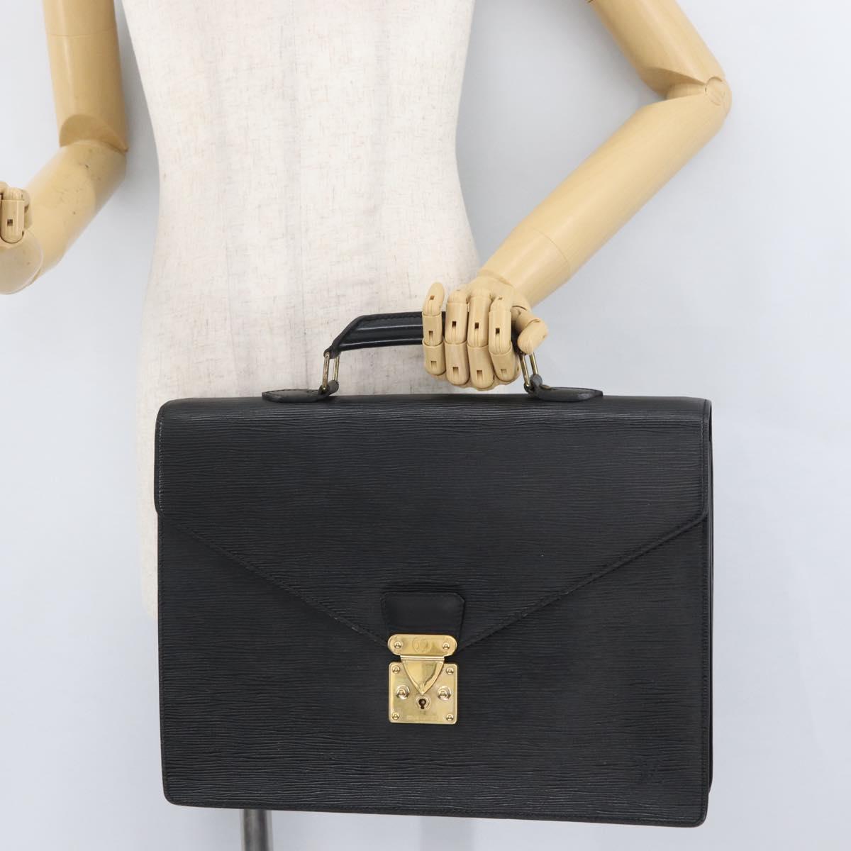 LOUIS VUITTON Epi Serviette Conseiller Briefcase Black M54422 LV Auth ep13510
