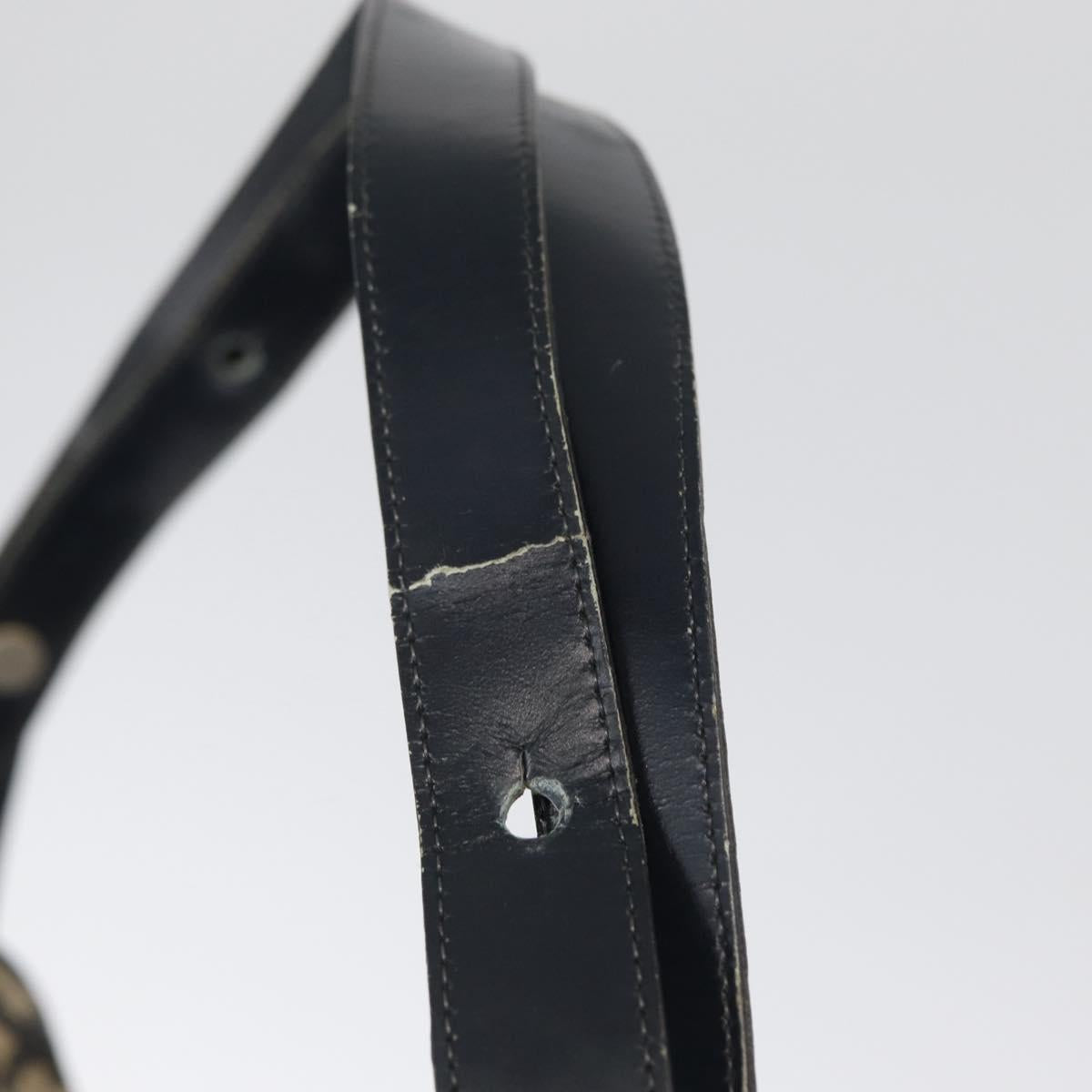 Christian Dior Trotter Canvas Shoulder Bag Navy Gold Auth ep13512
