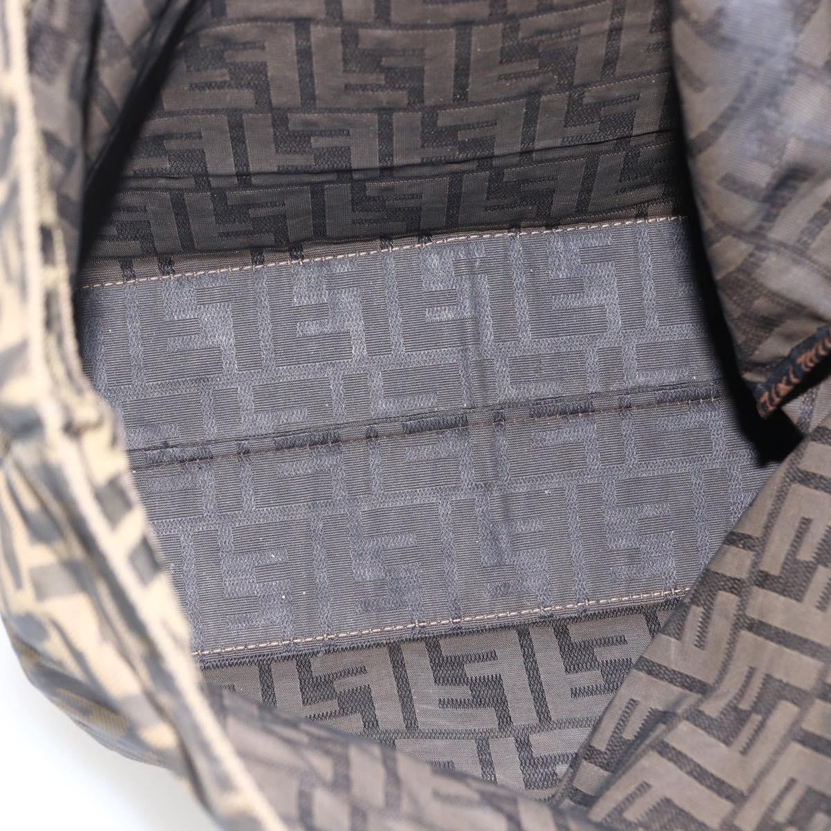 FENDI Zucca Canvas Hand Bag Black Brown Auth ep13514